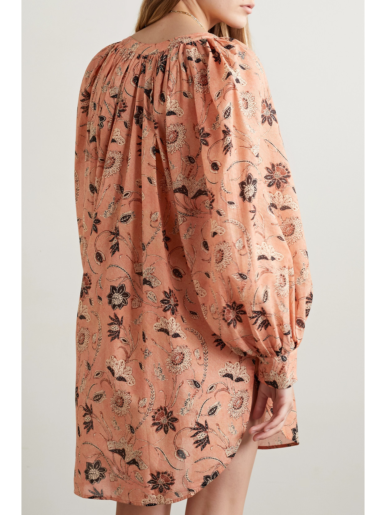 ULLA JOHNSON BIARRITZ PRINTED COTTON-BLEND VOILE TUNIC