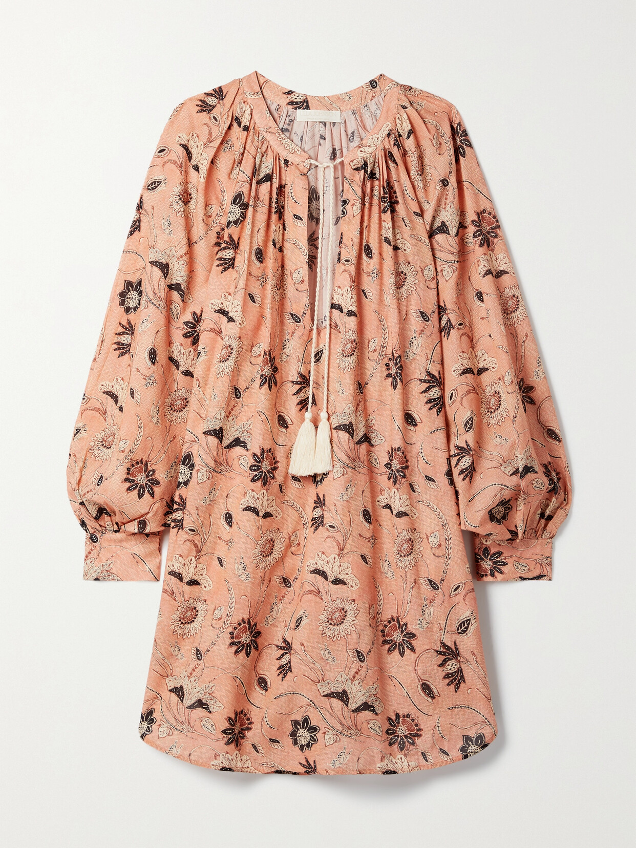 ULLA JOHNSON BIARRITZ PRINTED COTTON-BLEND VOILE TUNIC