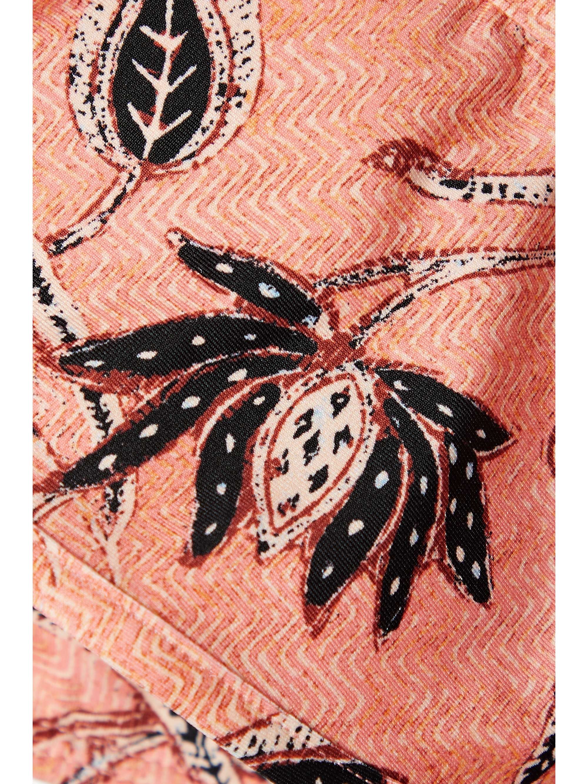 ULLA JOHNSON Azores ruffled printed bikini top