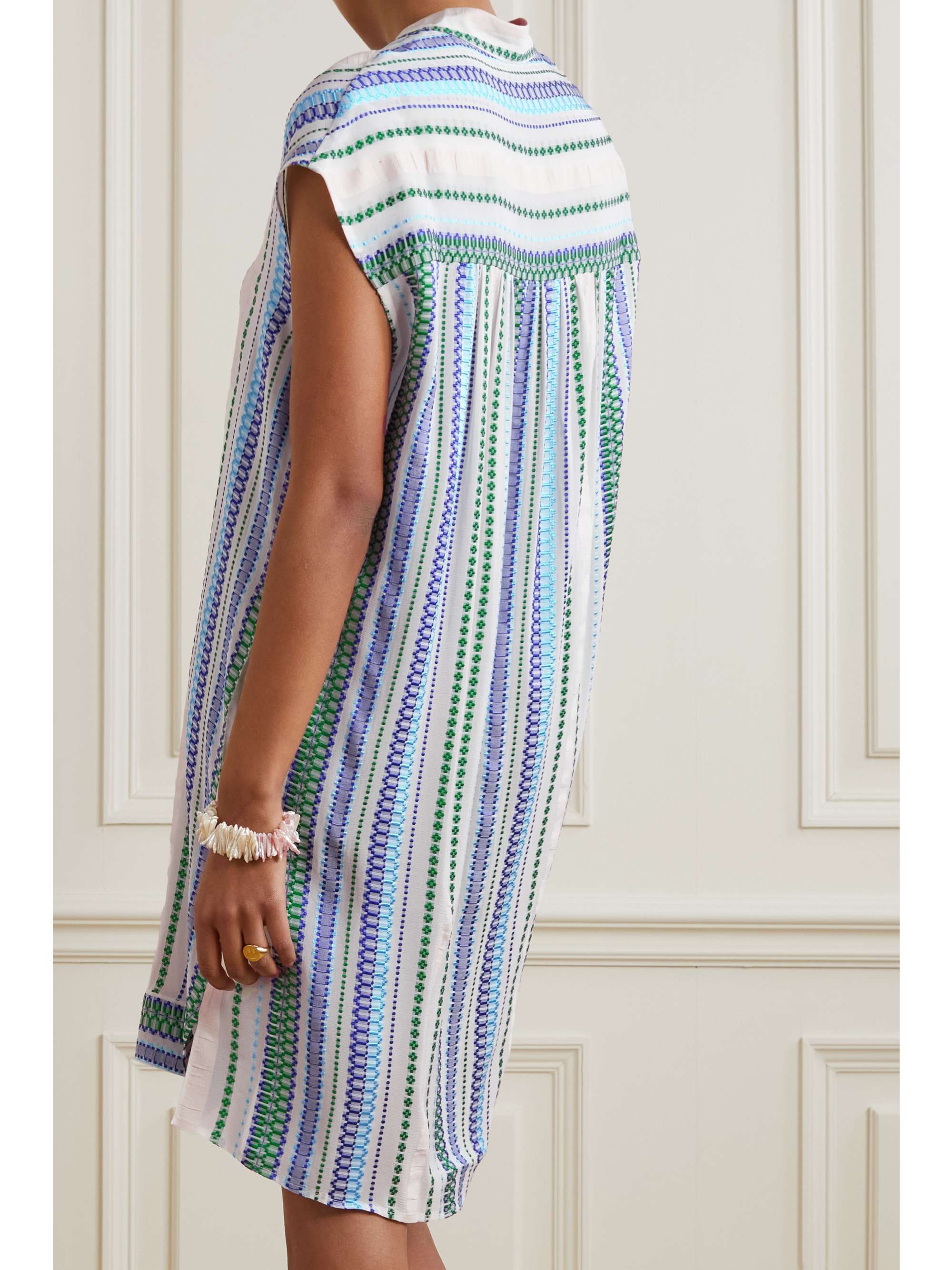 ZEUS + DIONE Helen striped silk-blend jacquard mini dress