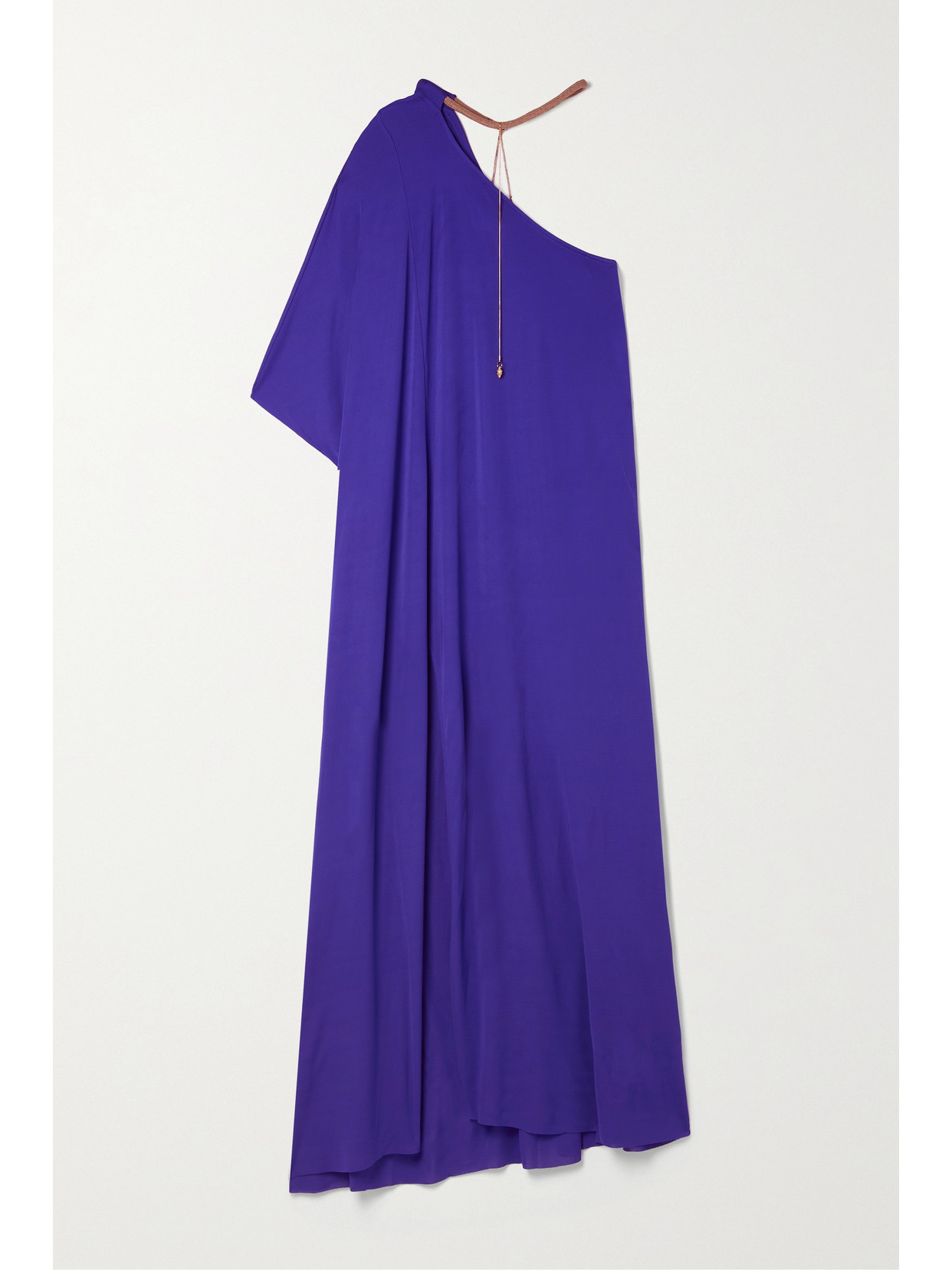 Zeus+Dione - Cassandra One-shoulder Chain-embellished Stretch-jersey Maxi Dress - Blue