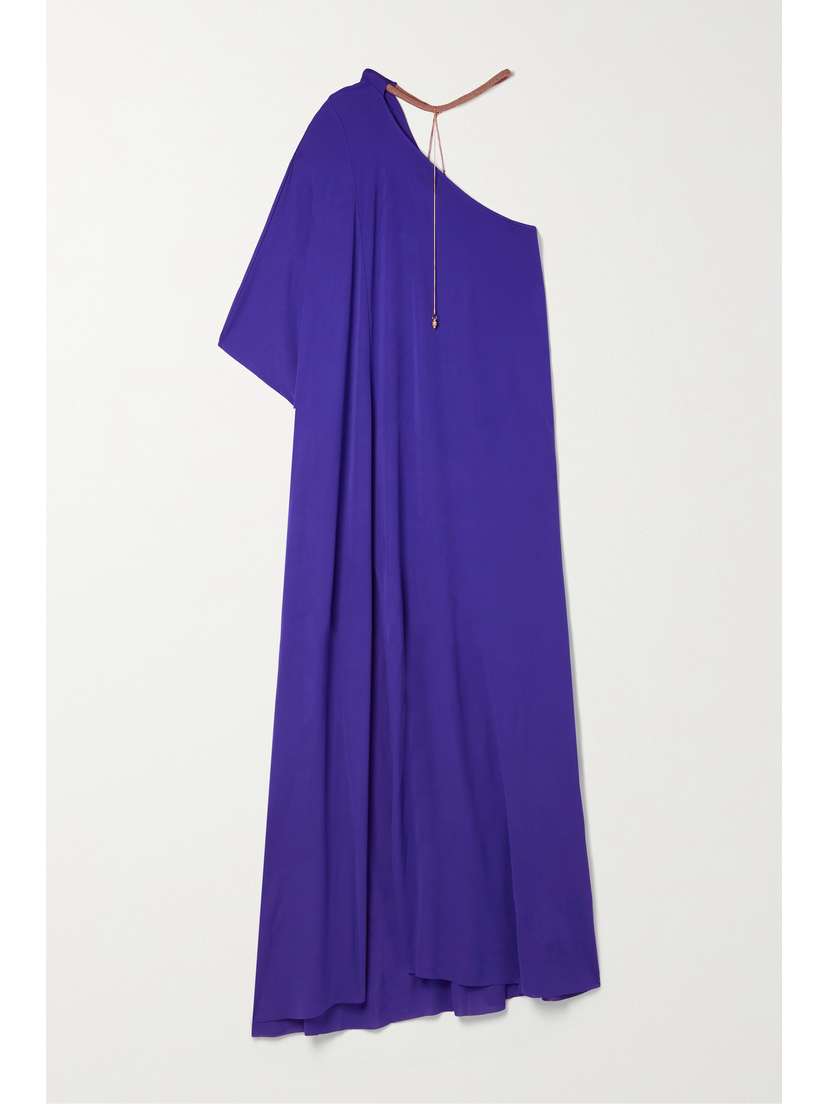 ZEUS + DIONE Cassandra One-shoulder Chain-embellished Stretch-jersey Maxi Dress