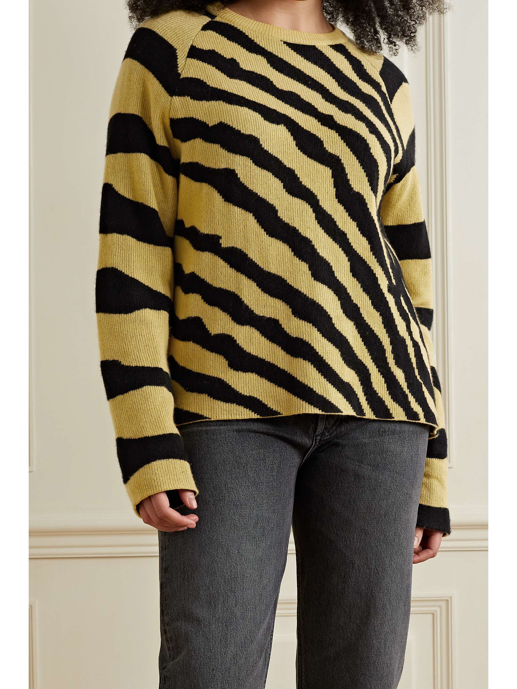 THE ELDER STATESMAN Tiger oversized jacquard-knit cashmere sweater