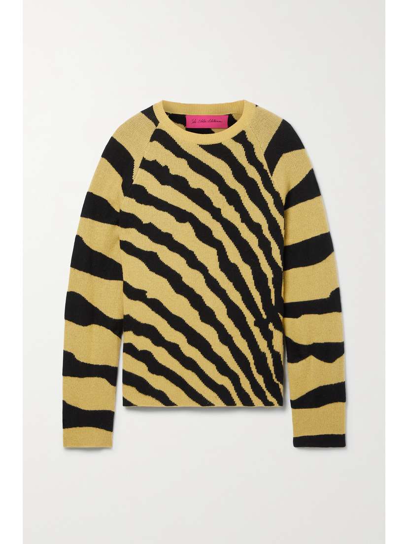 The Elder Statesman Tiger Oversized Jacquard-knit Cashmere Sweater