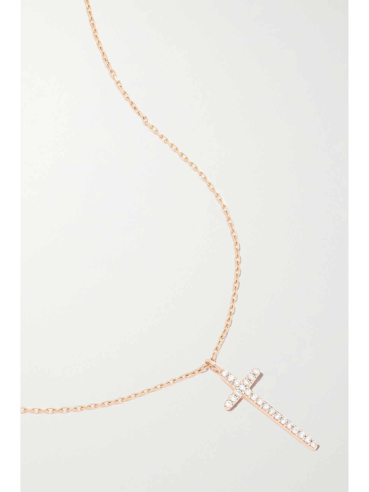 Shop Diane Kordas 14-karat Rose Gold Diamond Necklace