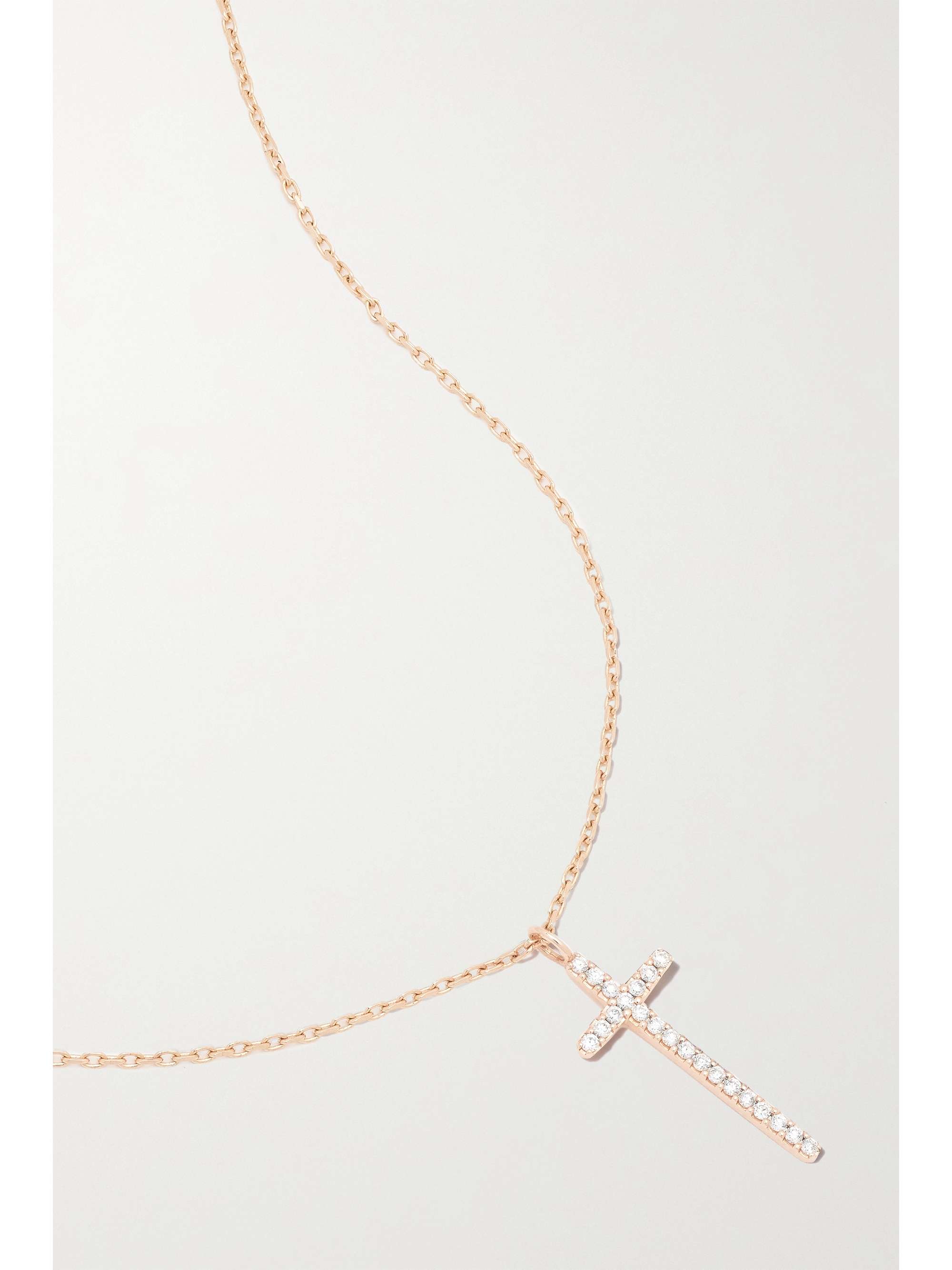 DIANE KORDAS 14-karat rose gold diamond necklace