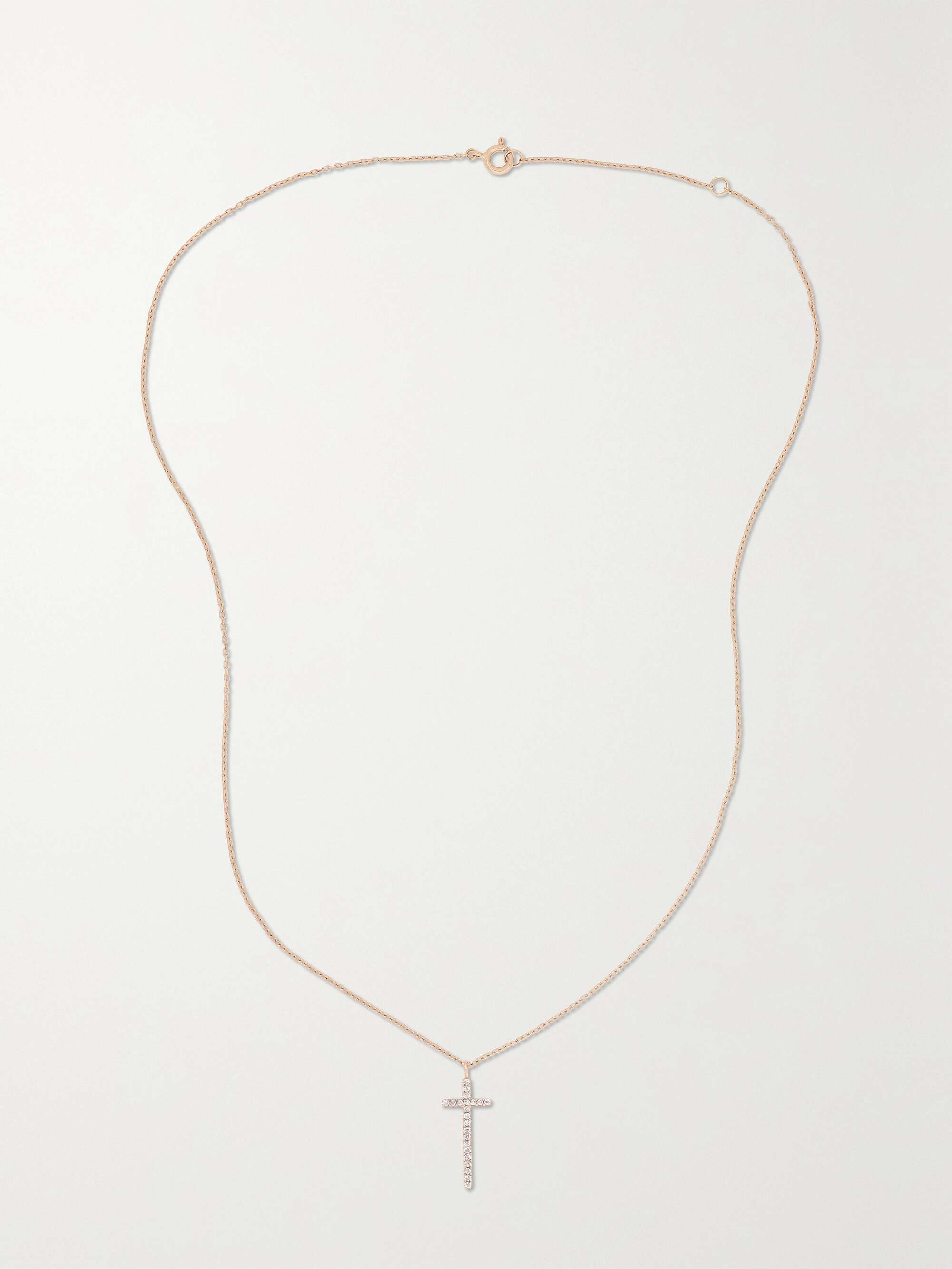 net-a-porter.com | 14-karat rose gold diamond necklace