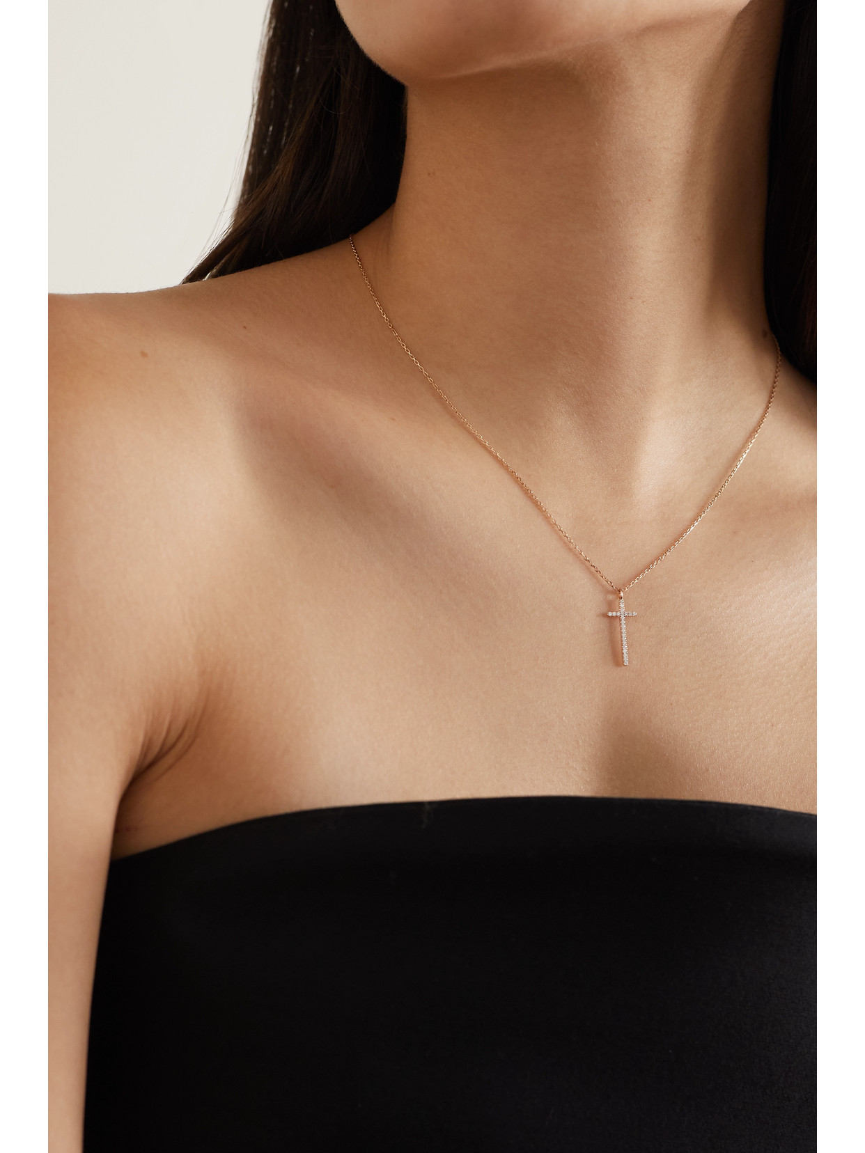 Shop Diane Kordas 14-karat Rose Gold Diamond Necklace