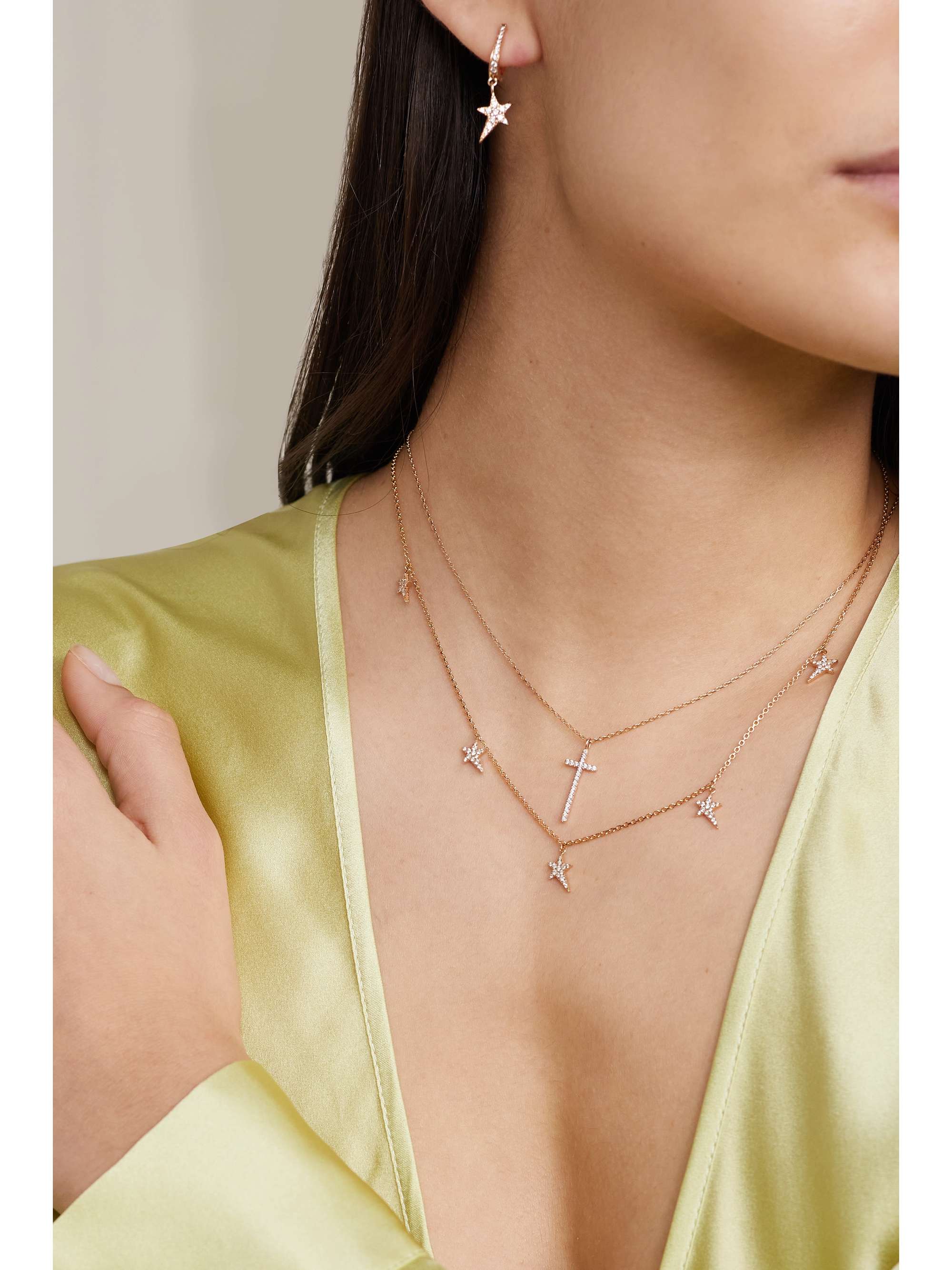DIANE KORDAS Collier en or rose 18 carats (750/1000) et diamants