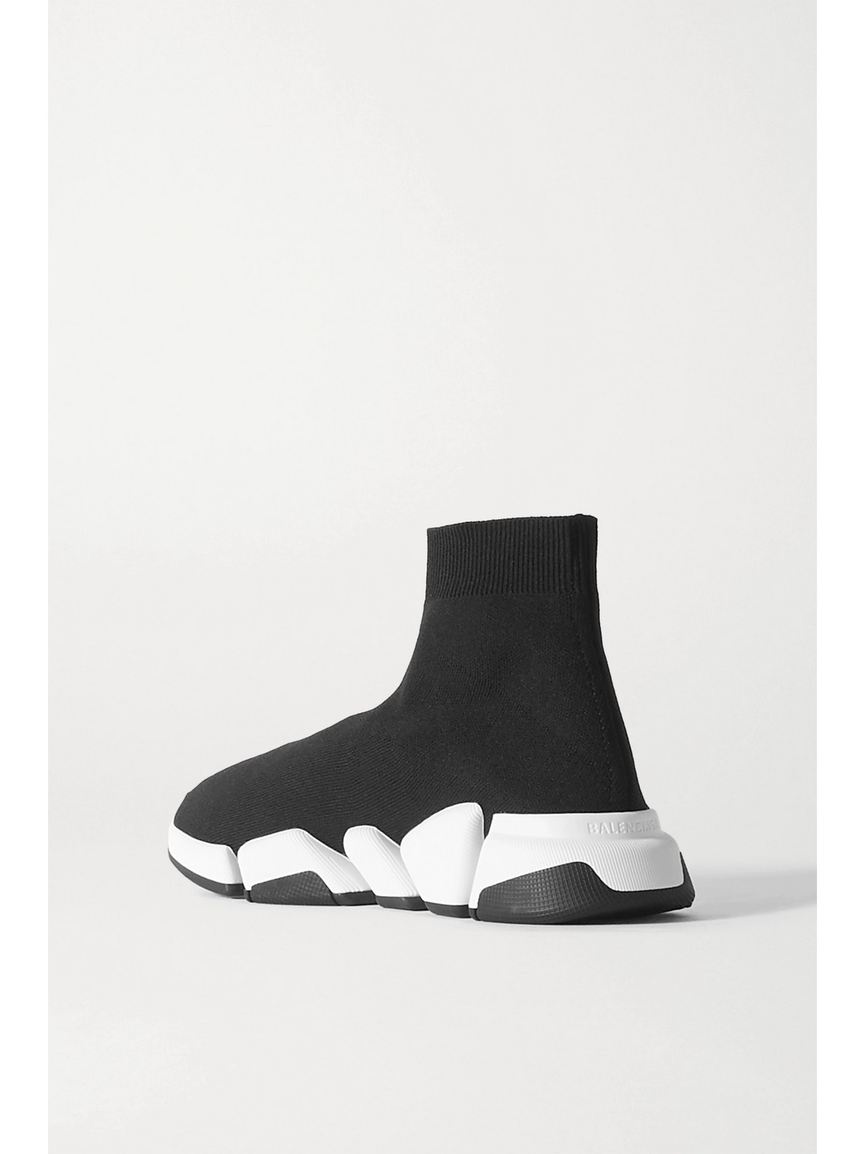 Shop Balenciaga Speed 2.0 Logo-print Stretch-knit High-top Sneakers In Black