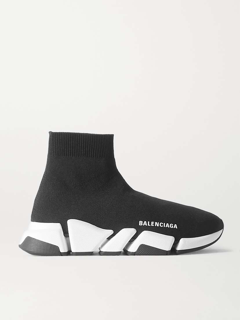 Balenciaga Speed 2.0 Logo-print Stretch-knit High-top Sneakers