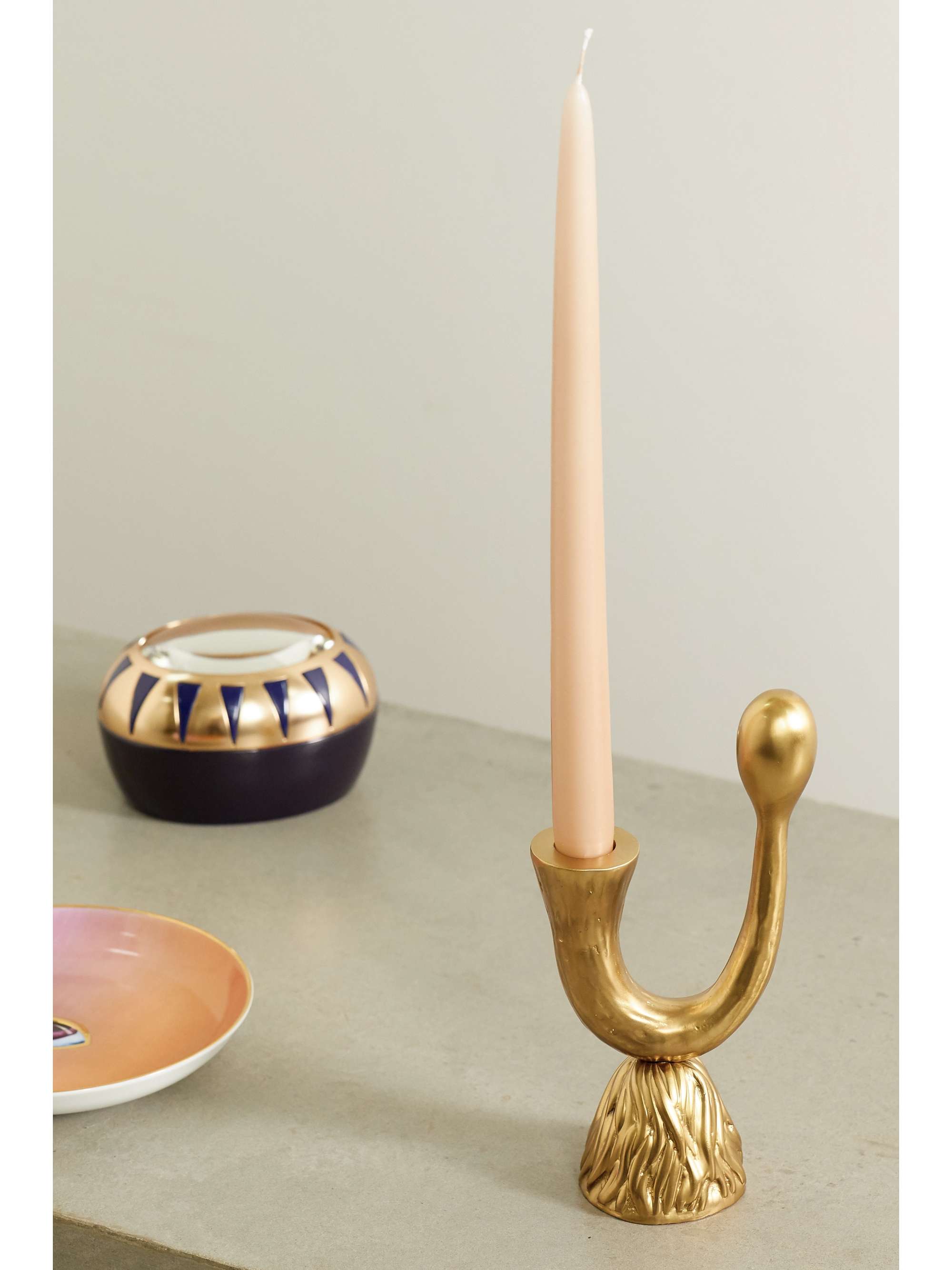 L'OBJET + Haas Brothers Horn bronze-tone candlestick