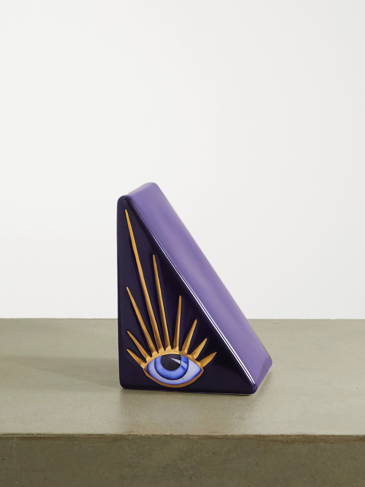 L'Objet - + Lito Porcelain, Gold-plated And Resin Bookend - Blue