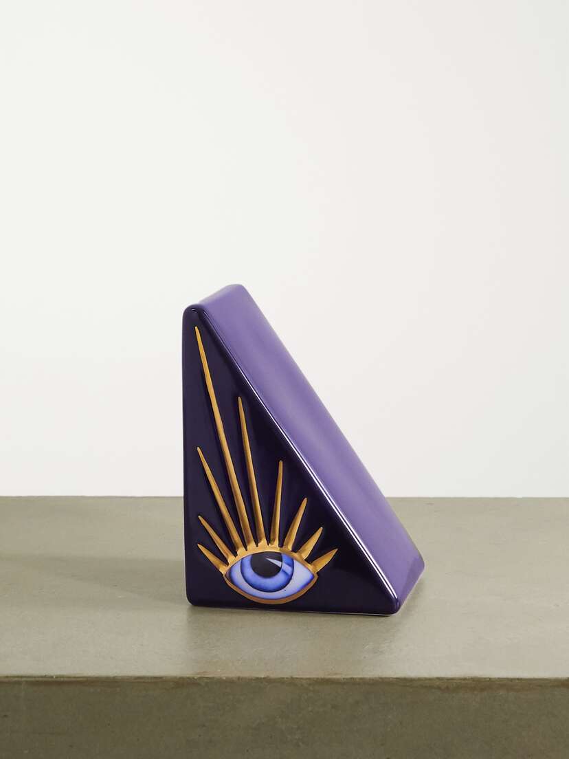 L'Objet + Lito Porcelain, Gold-plated And Resin Bookend