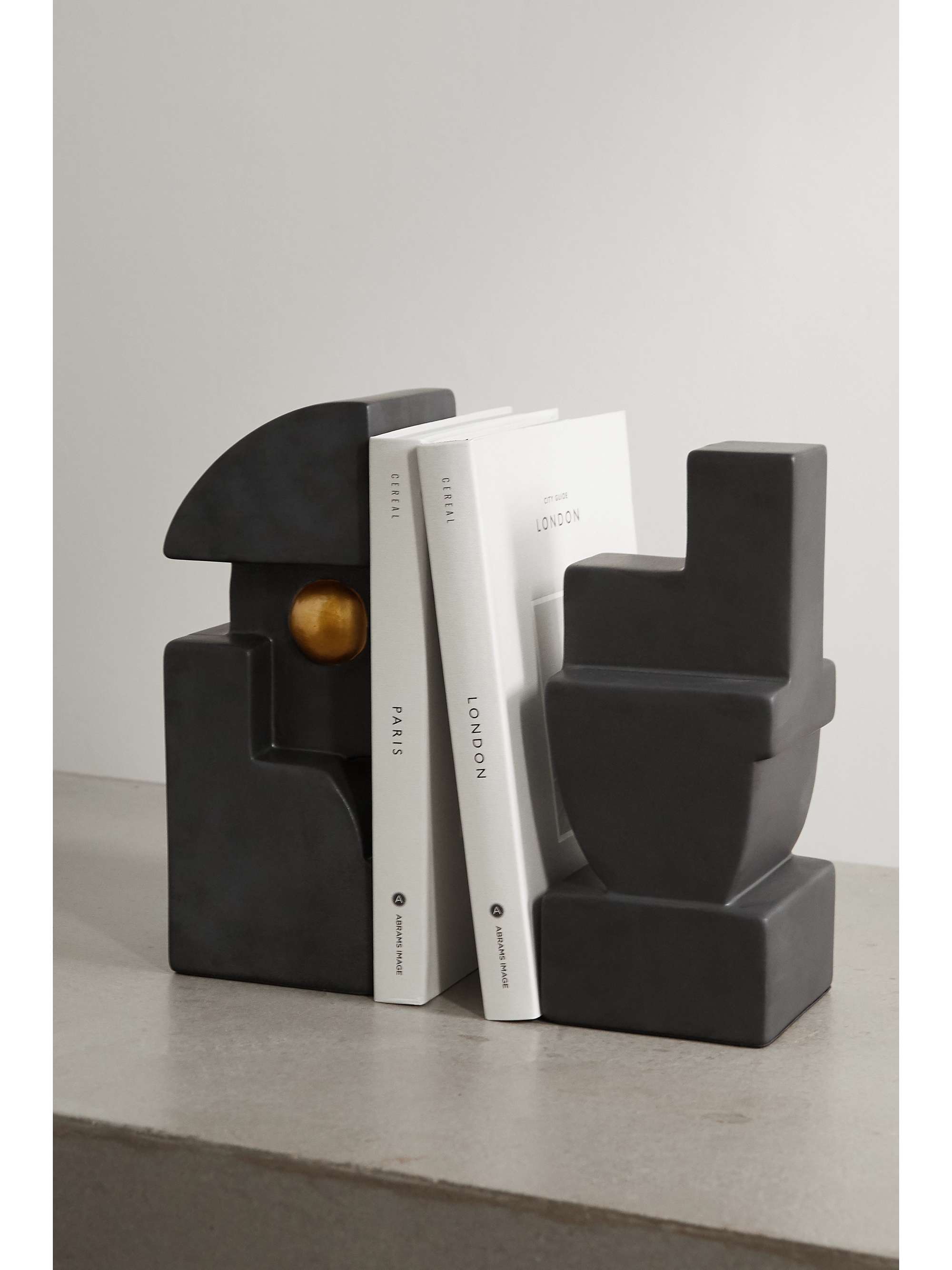 L'OBJET Cubisme earthenware bookend