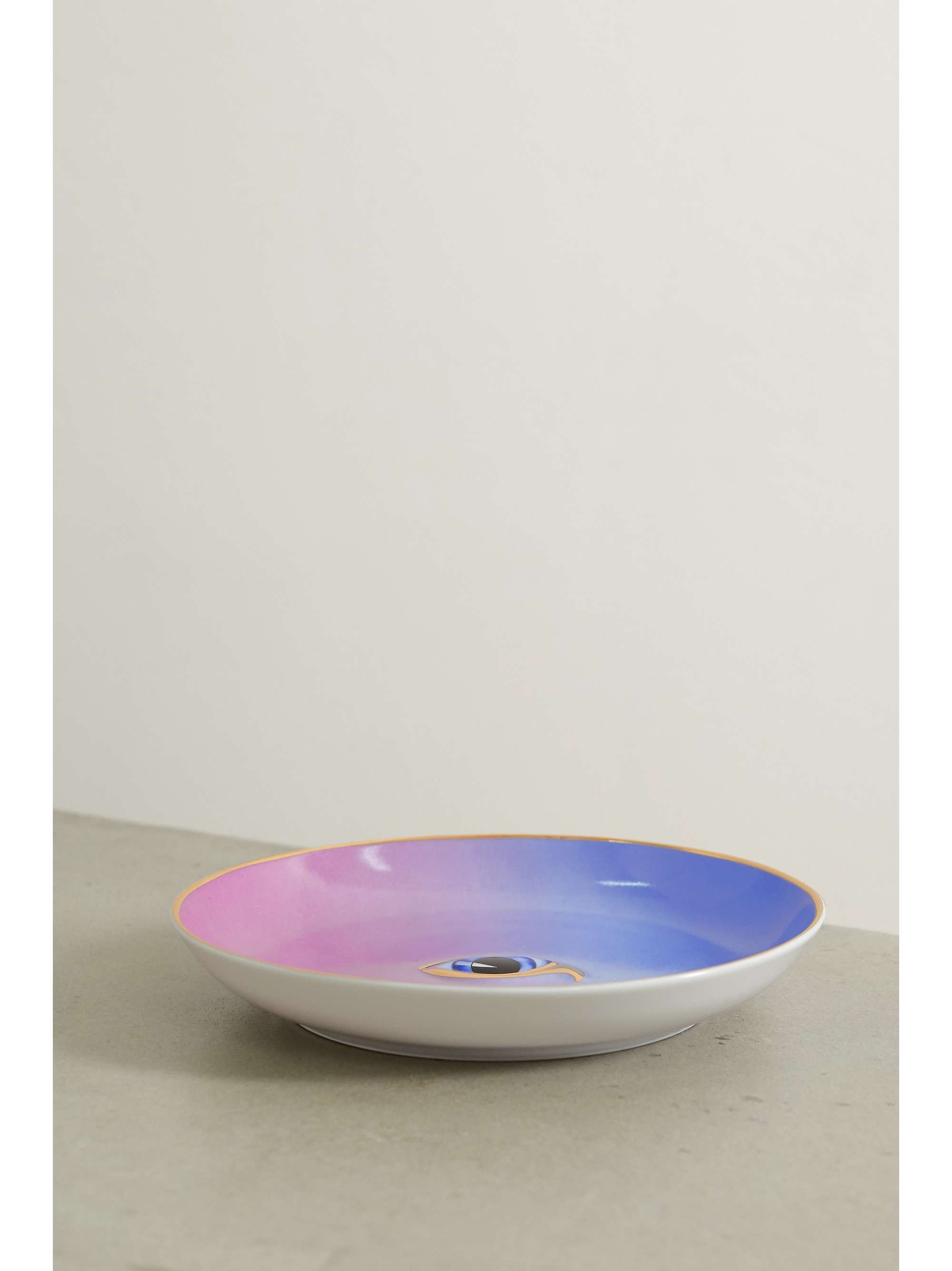 L'OBJET + Lito gold-plated porcelain plate