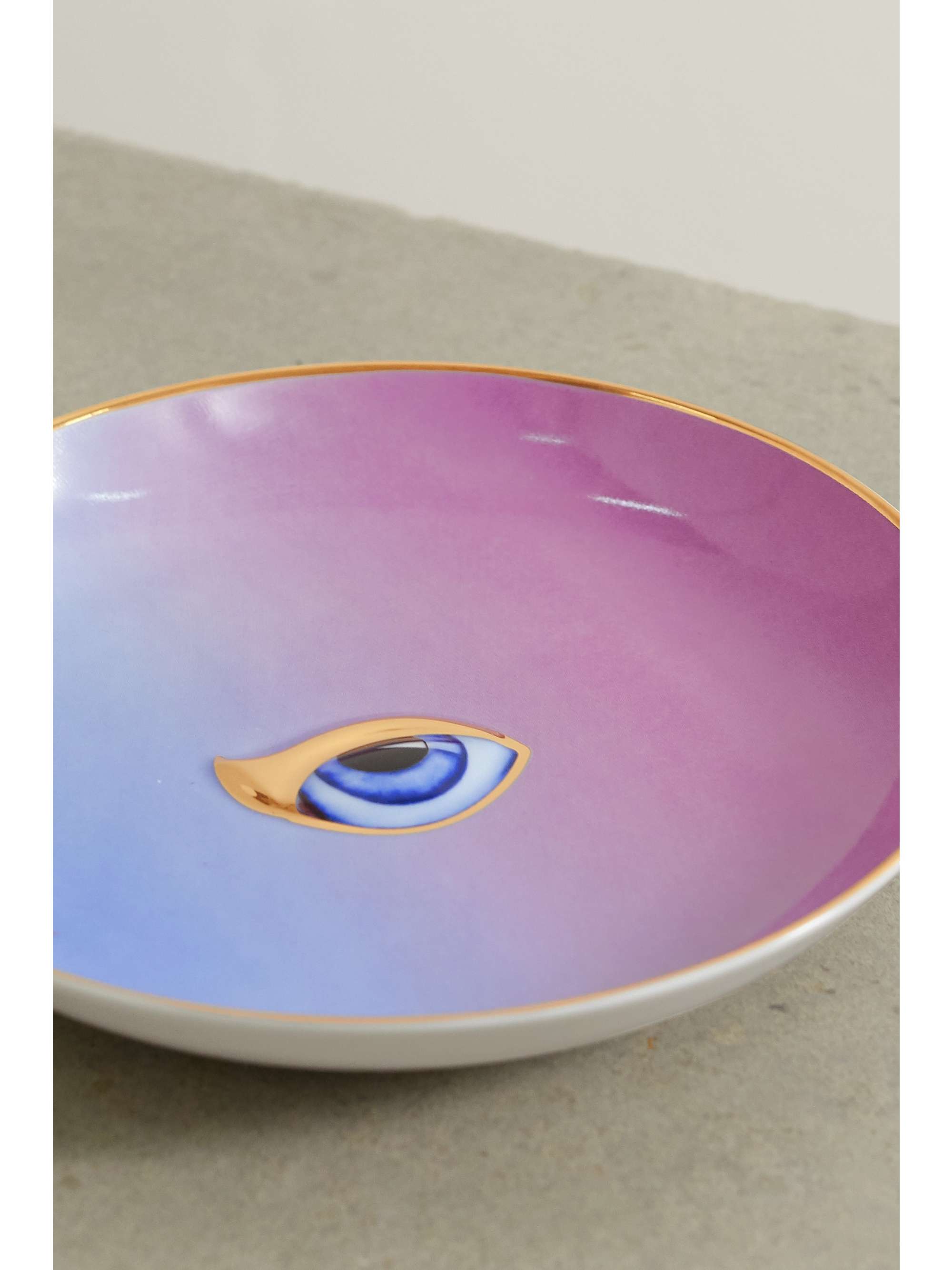 L'OBJET + Lito gold-plated porcelain plate