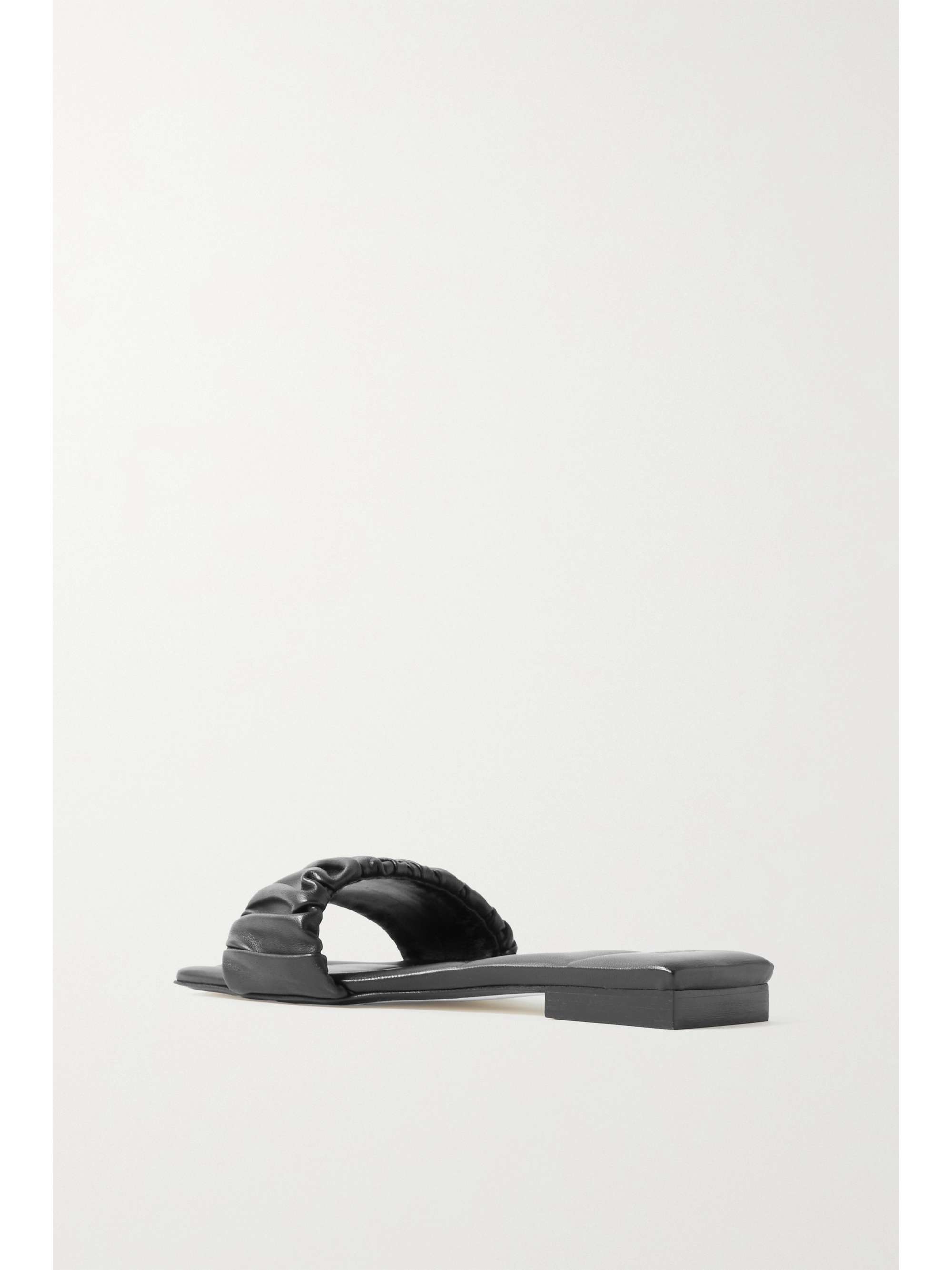 KHAITE Crete ruched leather slides
