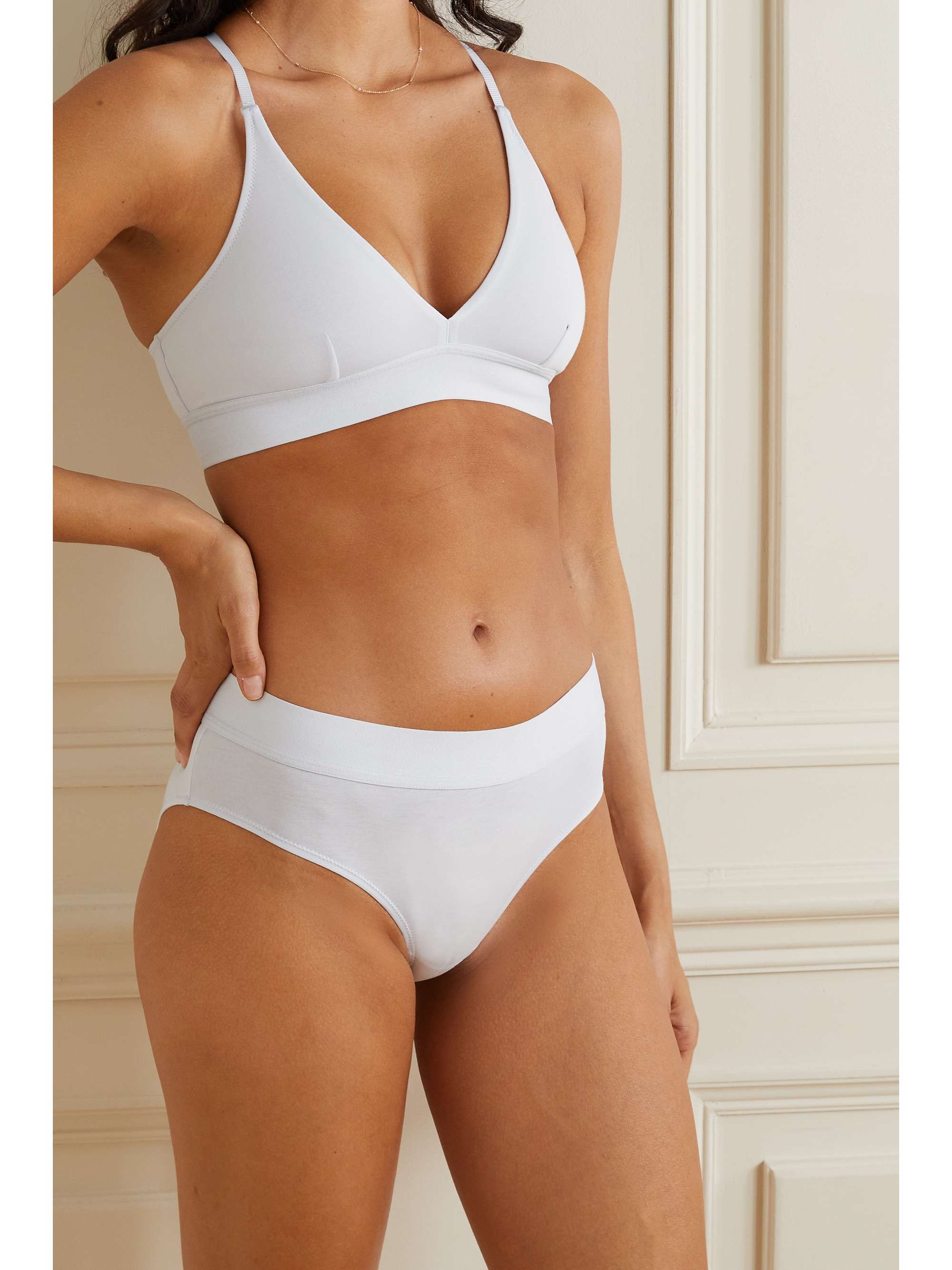 SKIN + NET SUSTAIN Hadlee stretch-organic Pima cotton briefs