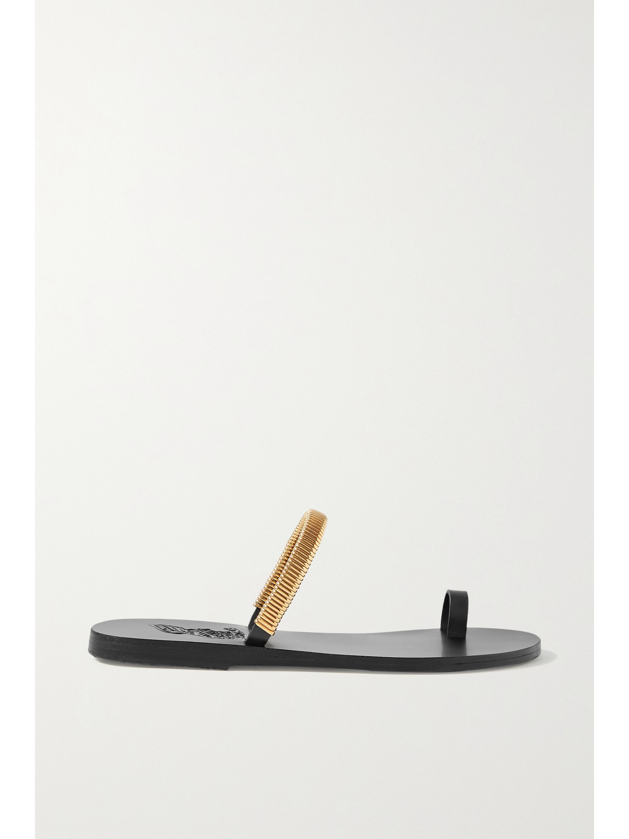 Ancient Greek Sandals Konaki Chain-embellished Leather Sandals In Black