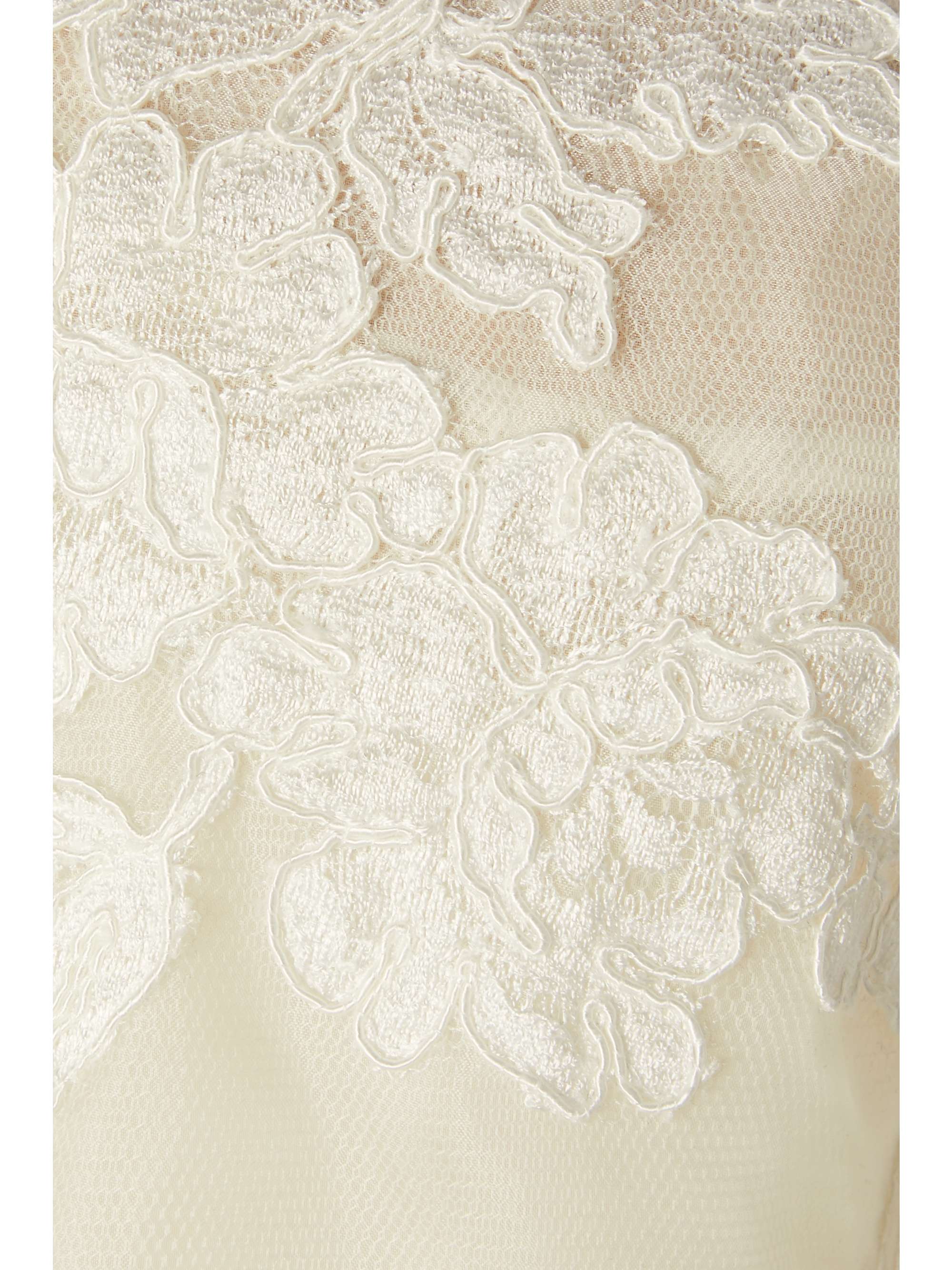 DANIELLE FRANKEL Allegra corded lace-trimmed organza and tulle trench coat