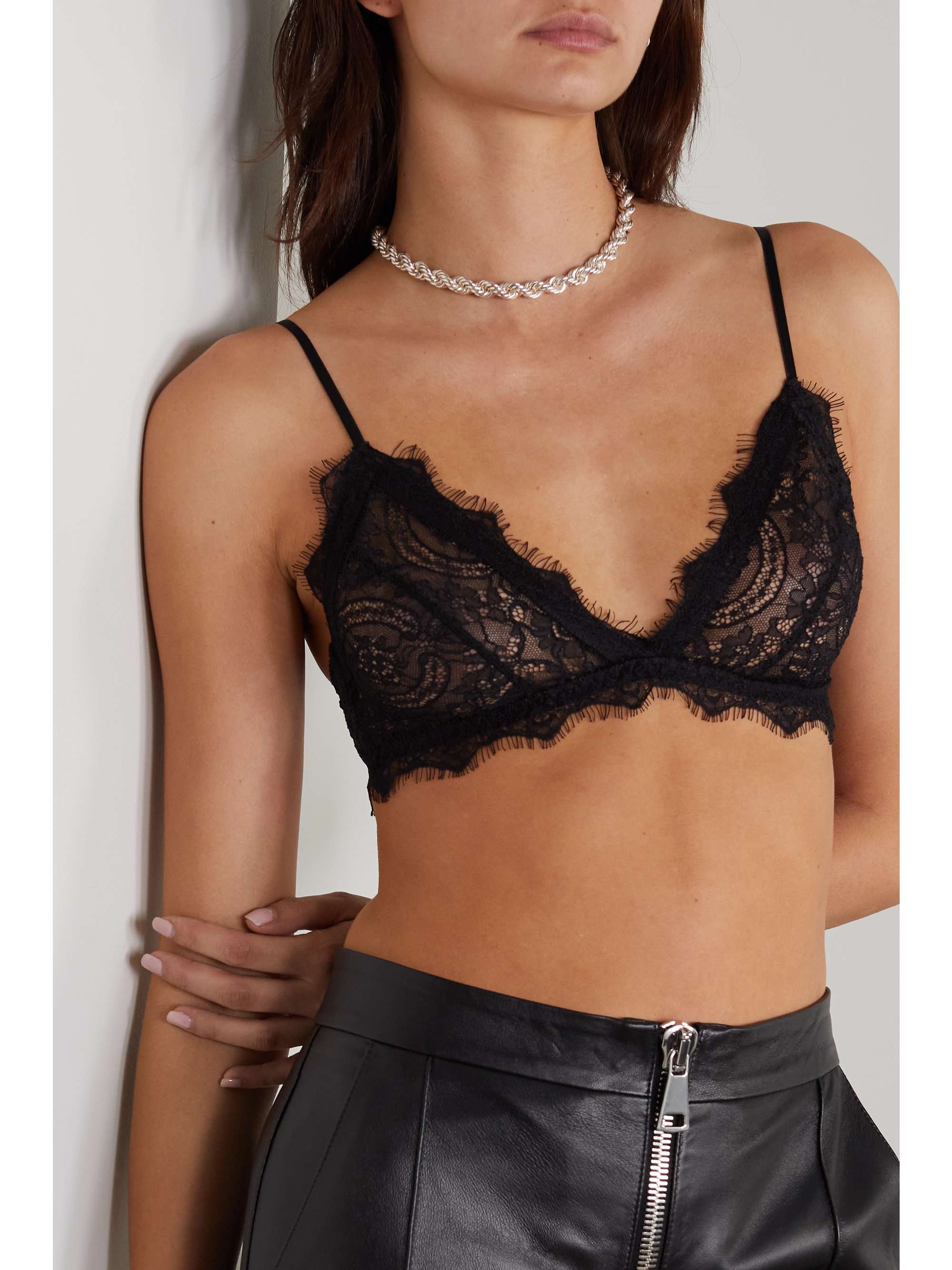ANINE BING Stretch-lace soft-cup triangle bra