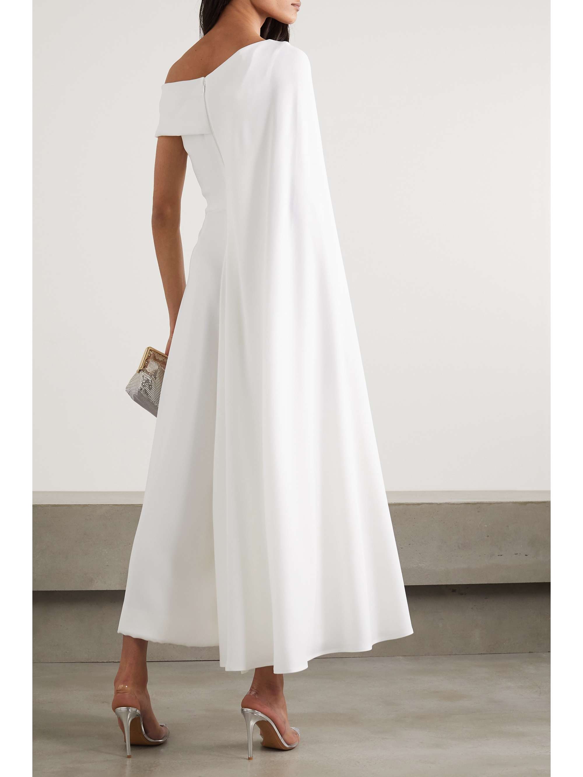 TALBOT RUNHOF Sina cape-effect gathered crepe jumpsuit