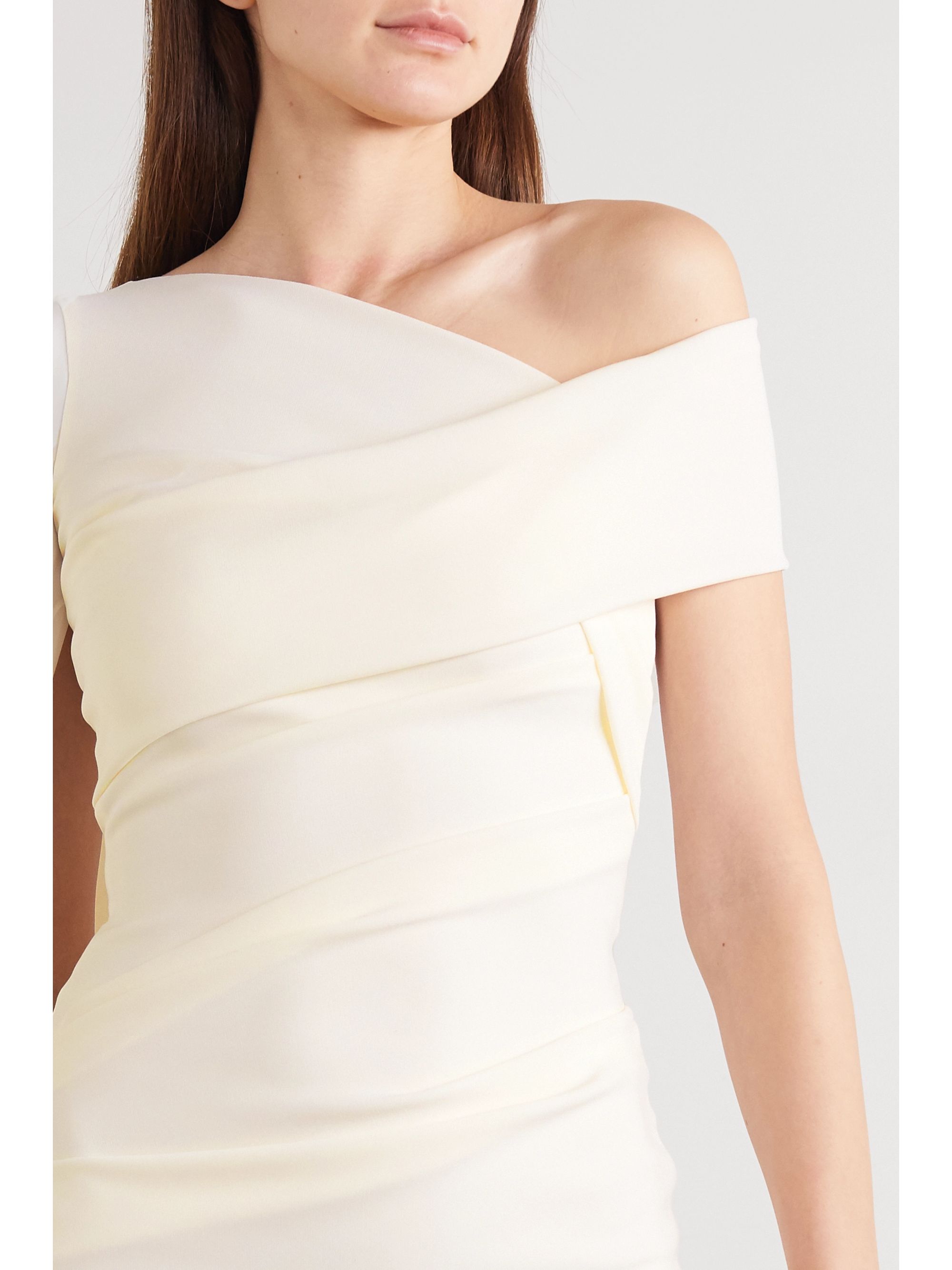 off the shoulder ruched