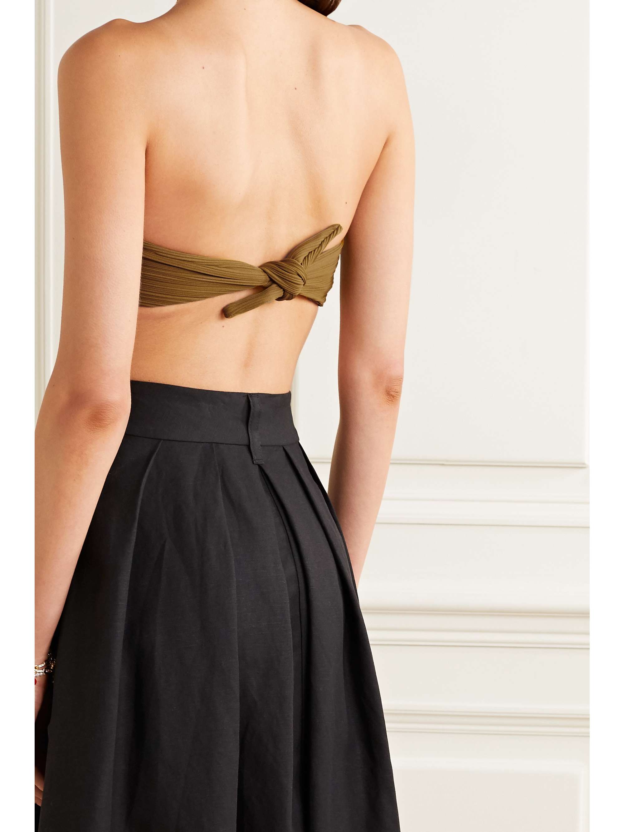 MARA HOFFMAN + NET SUSTAIN Abigail ribbed bandeau bikini top