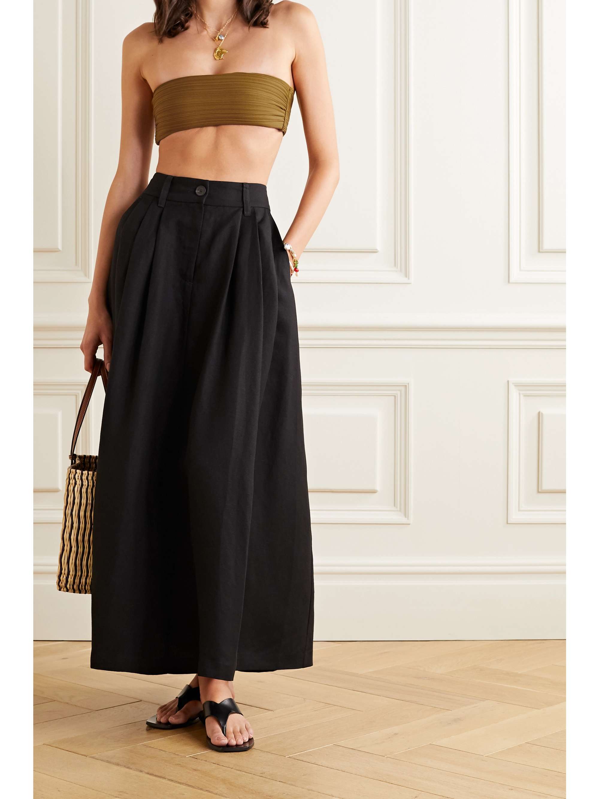 MARA HOFFMAN + NET SUSTAIN Abigail ribbed bandeau bikini top