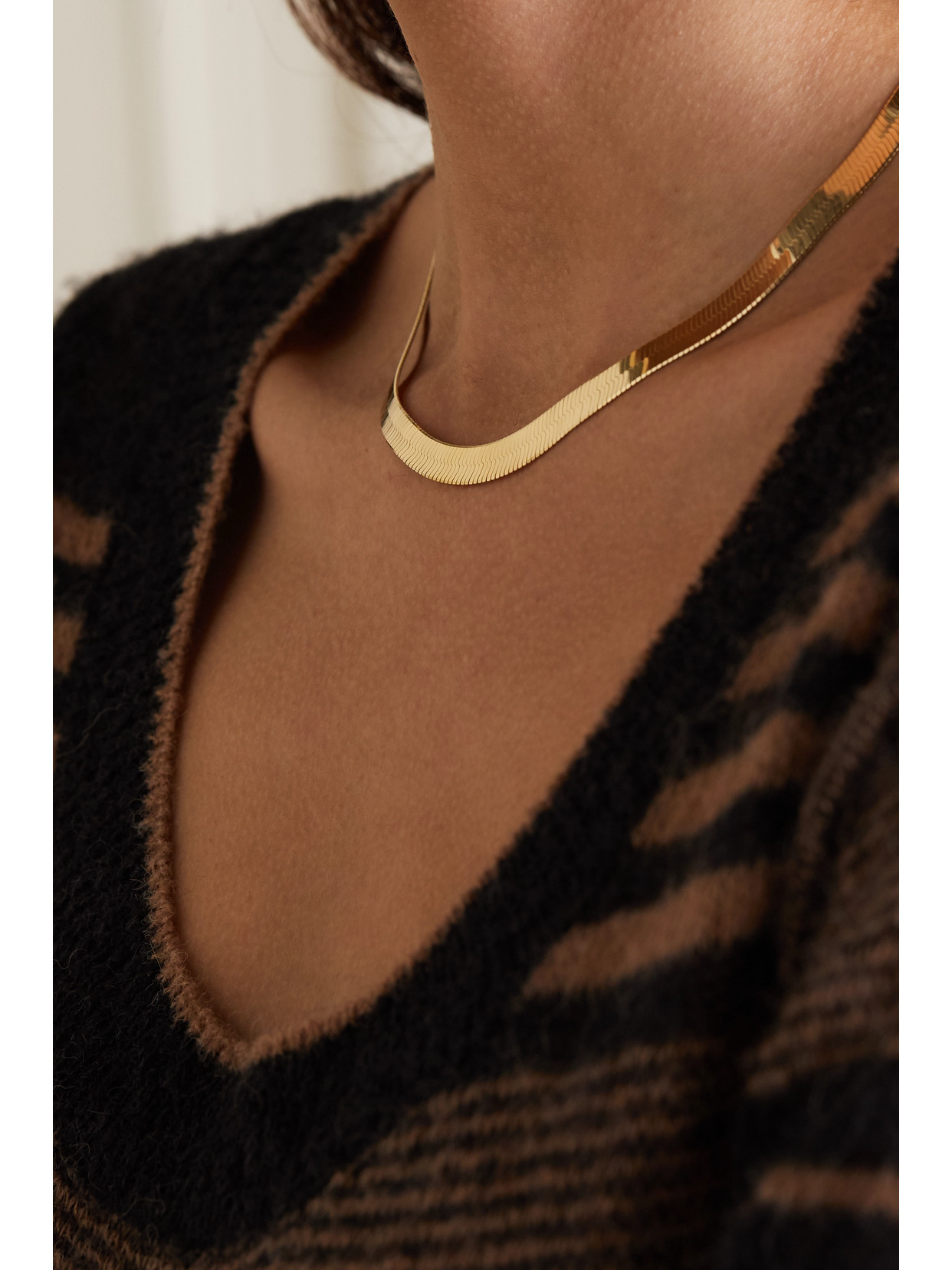 Shop Loren Stewart Herringbone Xl Gold Vermeil Necklace