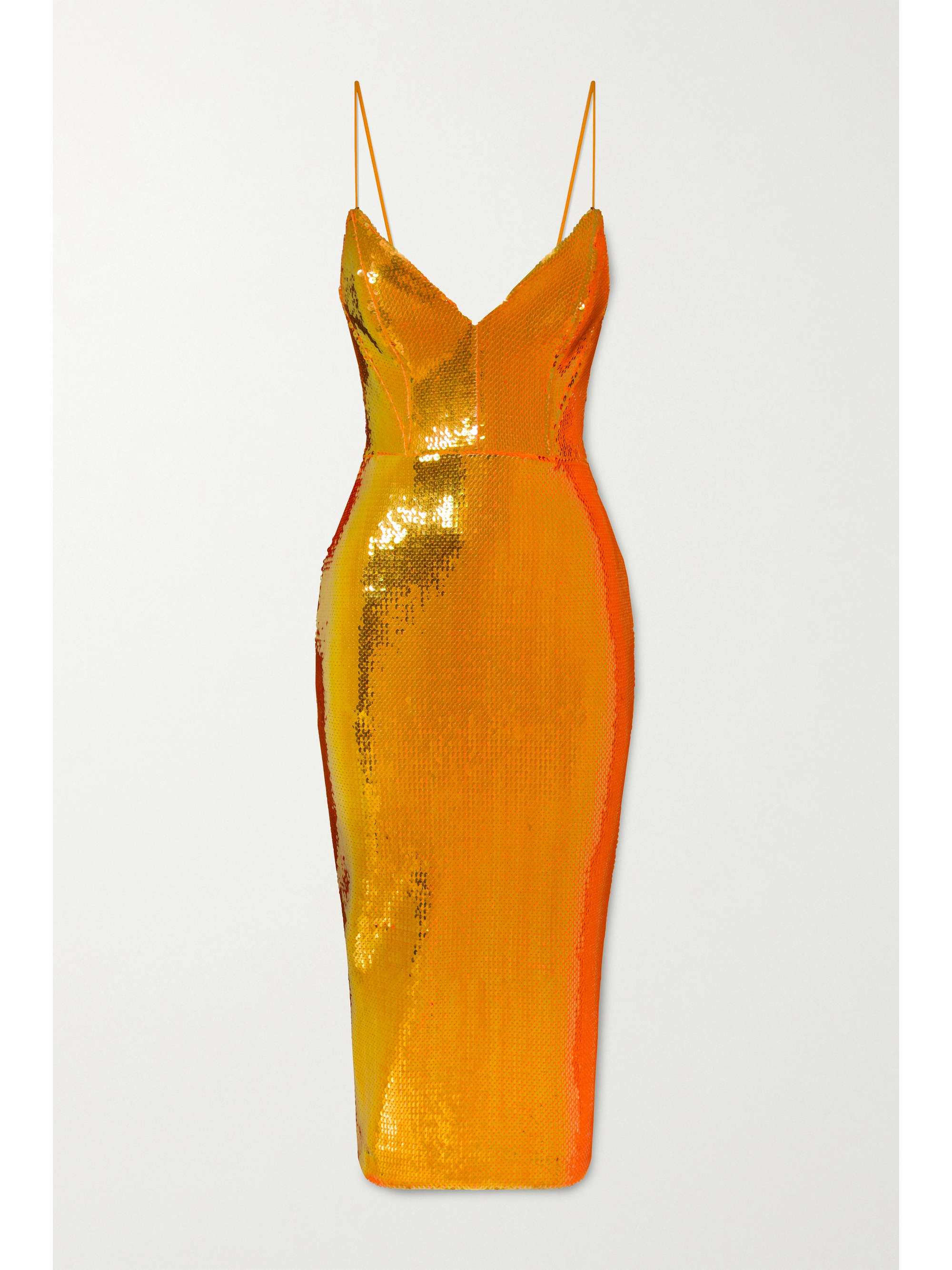 sequin orange dress
