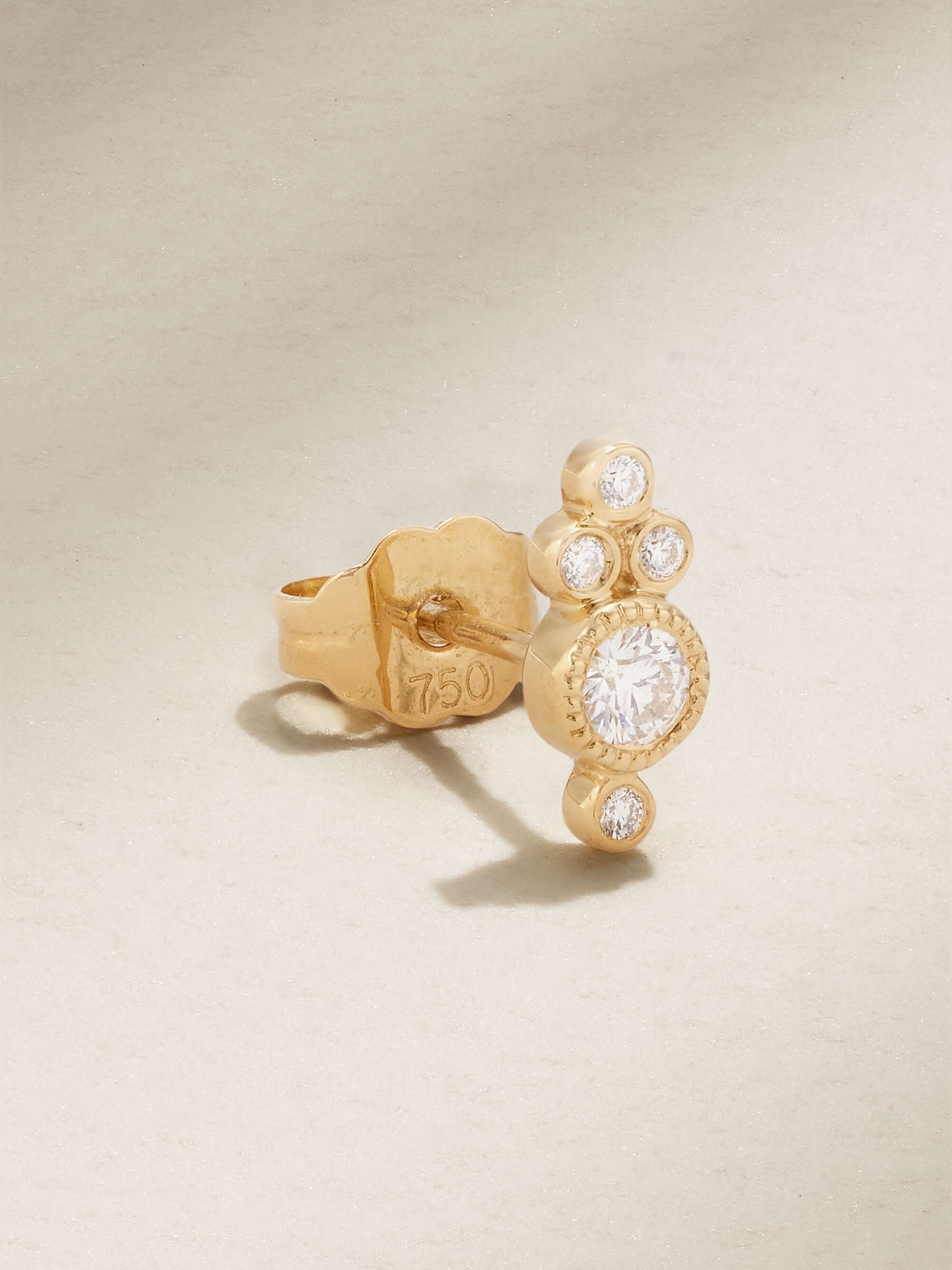 MARIA TASH 4mm 18-karat gold diamond earring | NET-A-PORTER