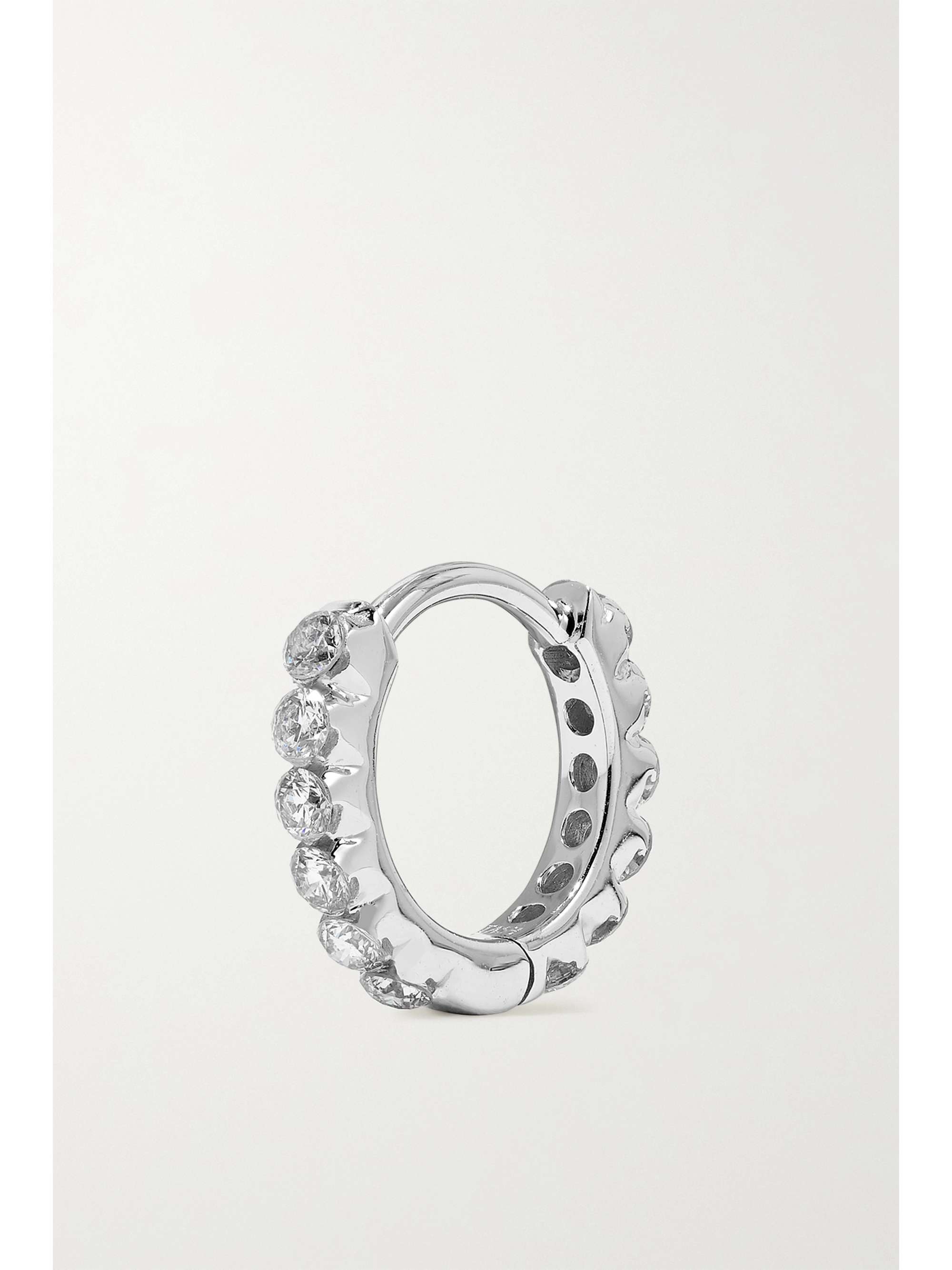 MARIA TASH Eternity 6.5mm 18-karat white gold diamond hoop earring