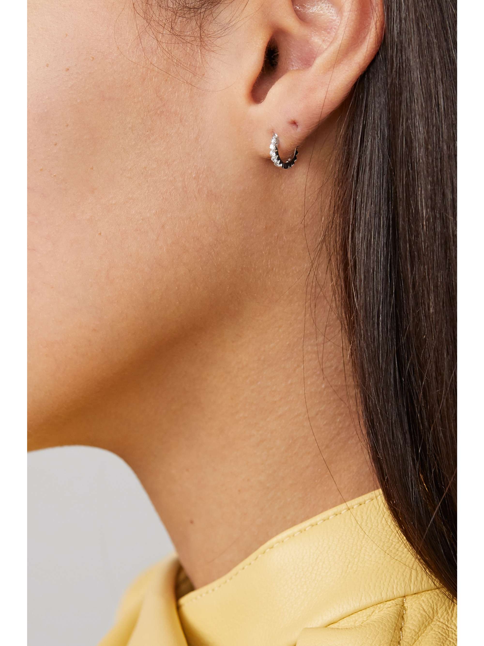 MARIA TASH Eternity 6.5mm 18-karat white gold diamond hoop earring