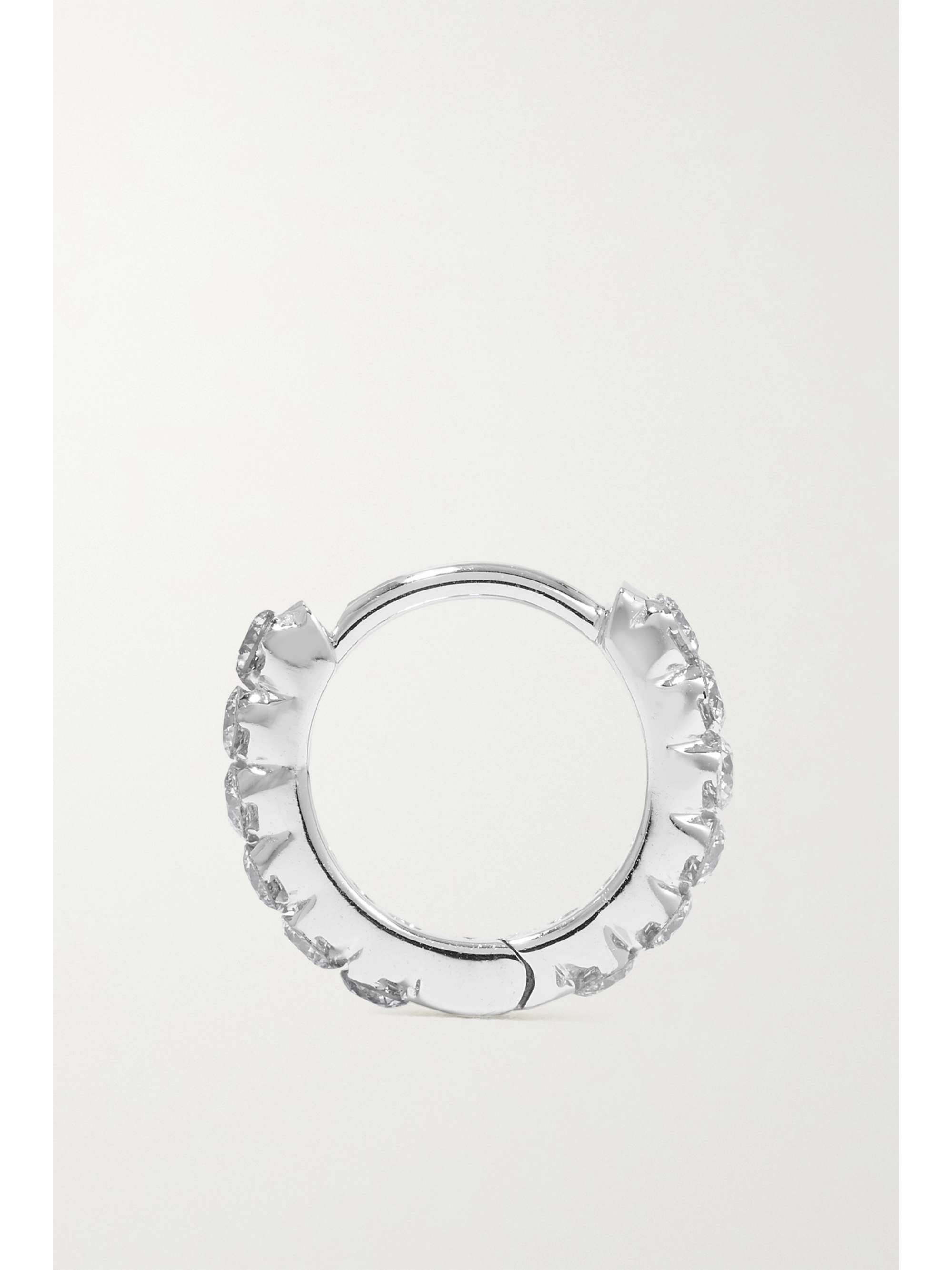 MARIA TASH Eternity 6.5mm 18-karat white gold diamond hoop earring