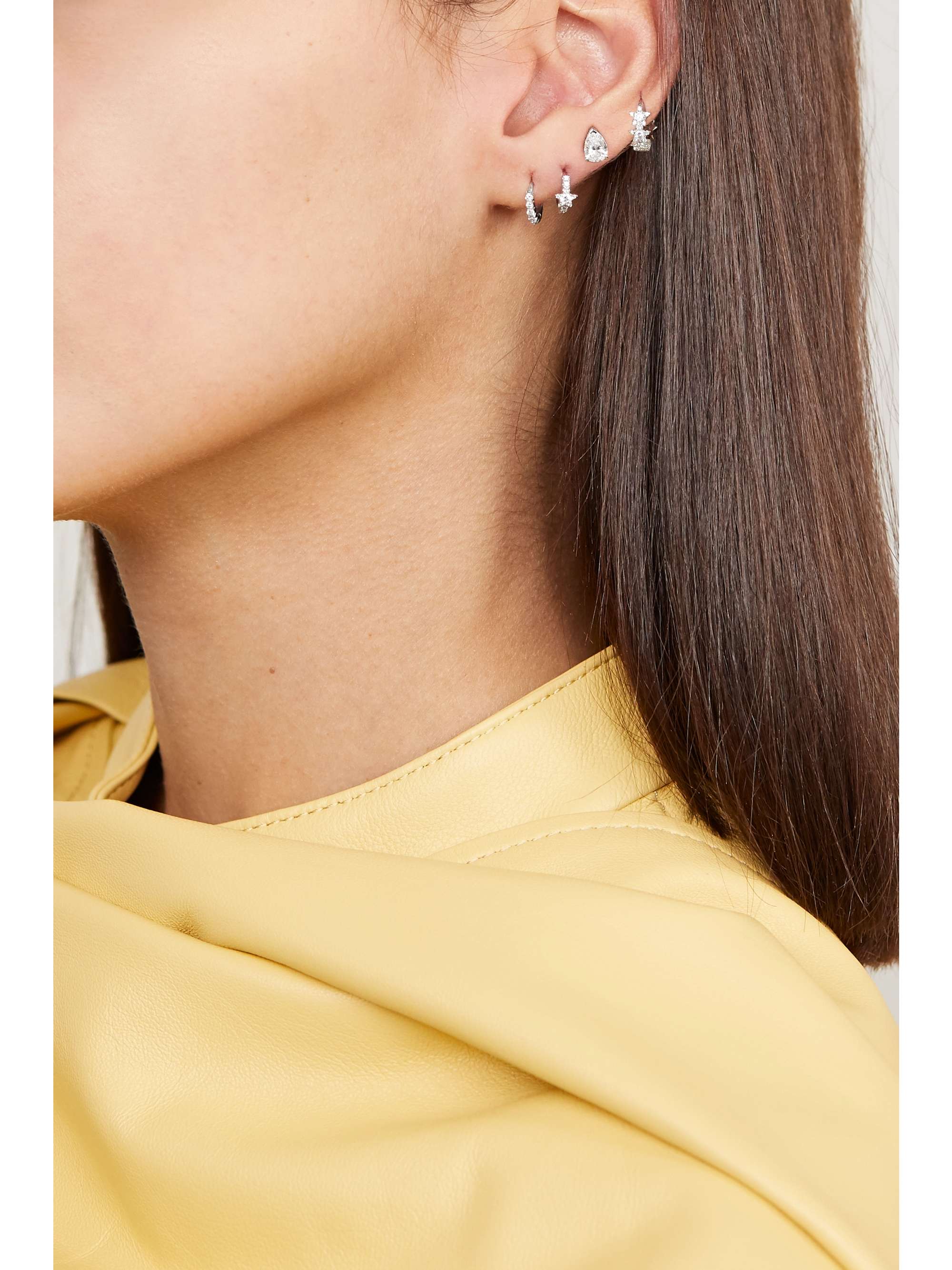 MARIA TASH Eternity 6.5mm 18-karat white gold diamond hoop earring
