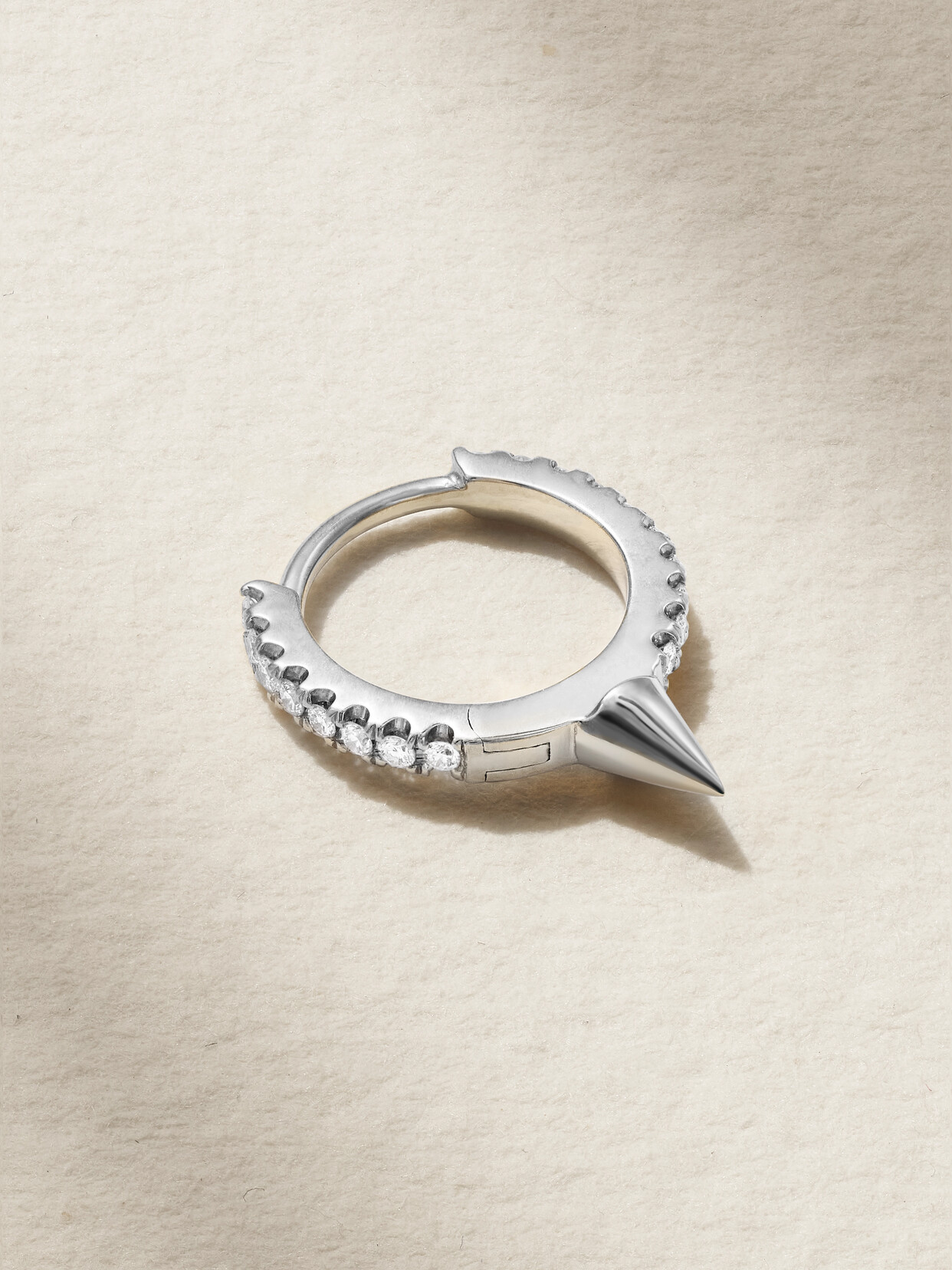 MARIA TASH - Eternity 8mm 18-karat White Gold Diamond Hoop Earring - One size