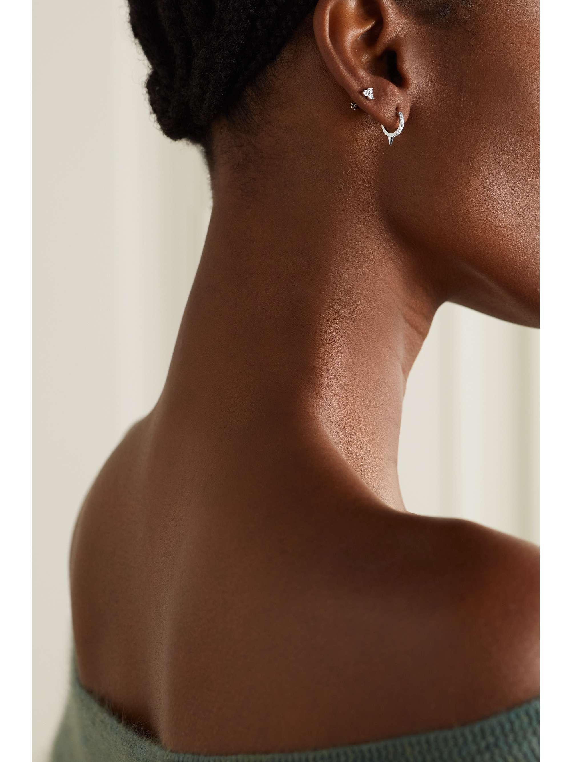 MARIA TASH Eternity 8mm 18-karat rose gold diamond hoop earring