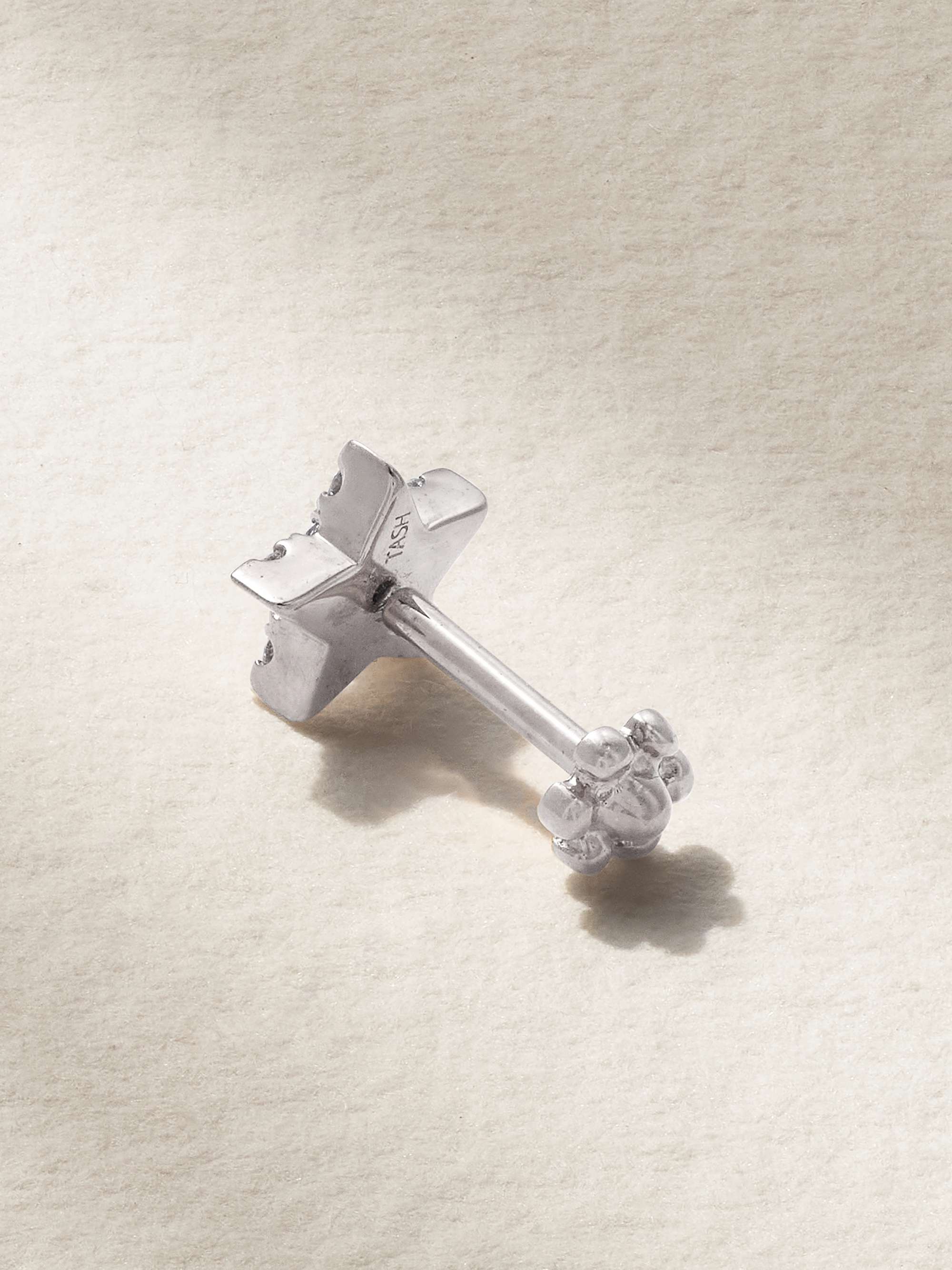 MARIA TASH 5.5mm 18-karat white gold diamond earring