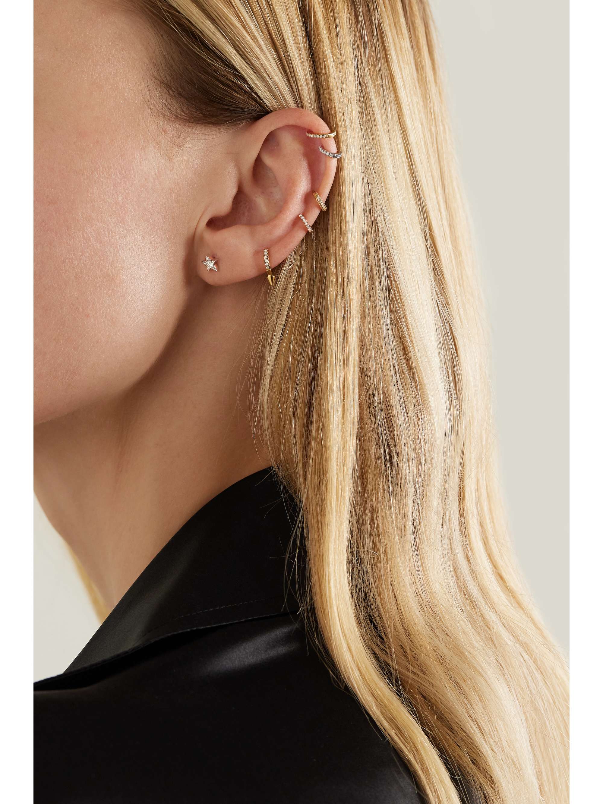MARIA TASH 5.5mm 18-karat white gold diamond earring