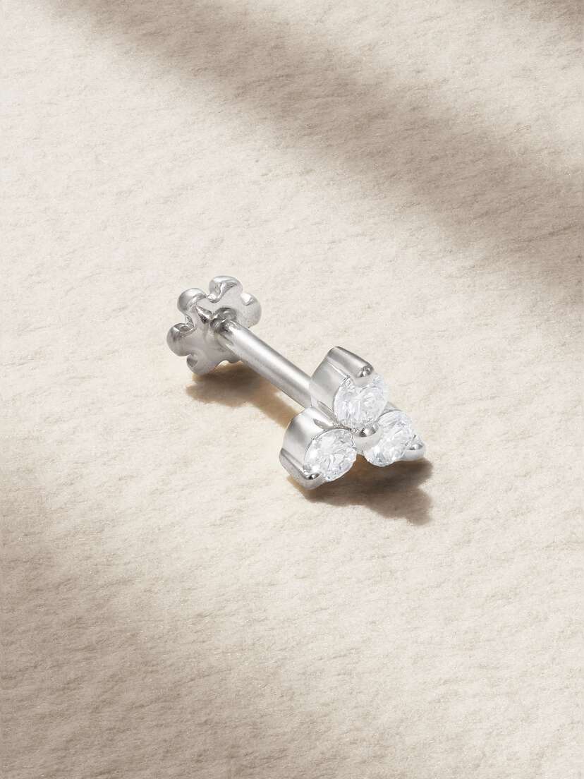 MARIA TASH Trinity 18-karat White Gold Diamond Earring