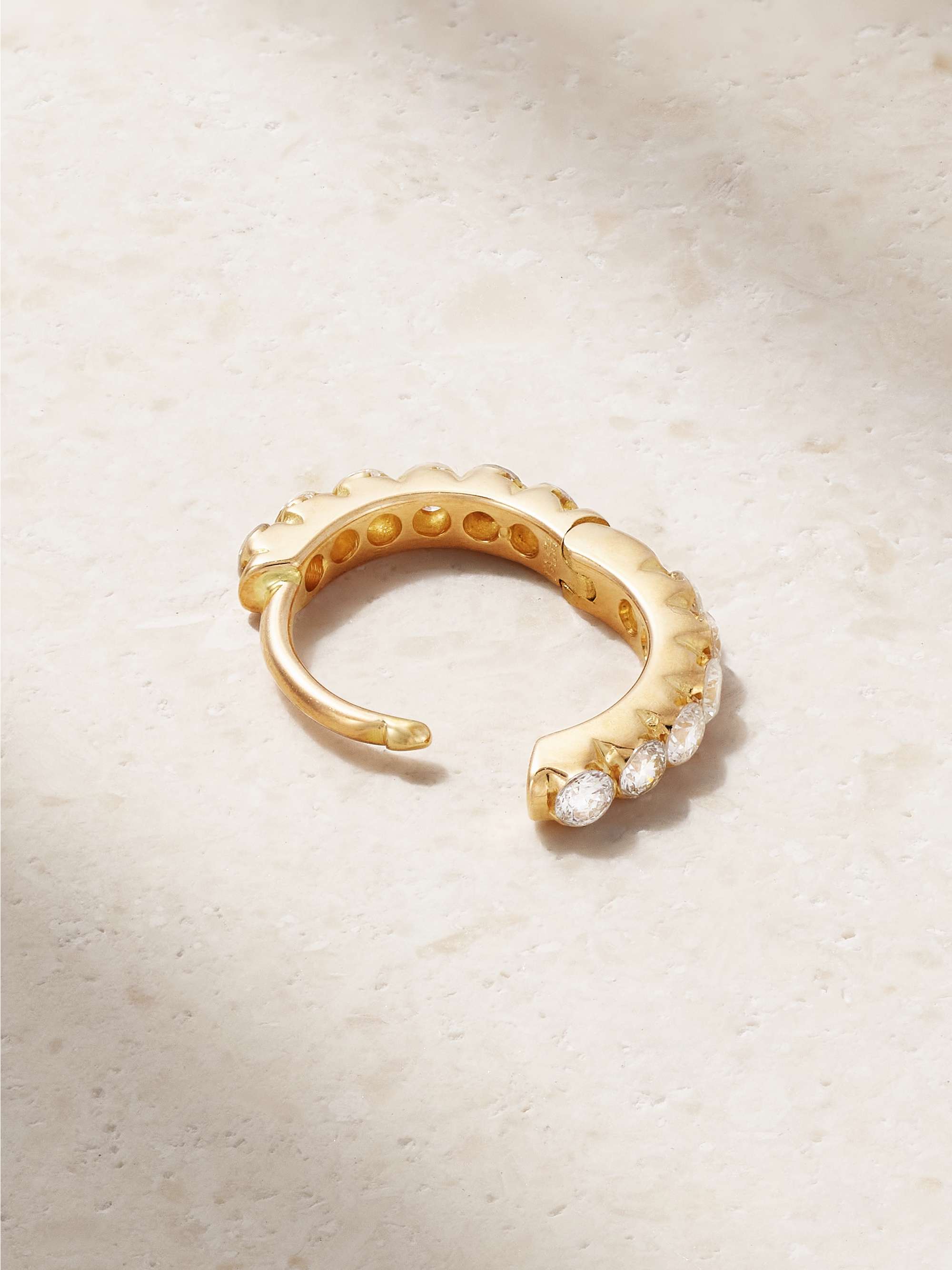 MARIA TASH Eternity 6.5mm 18-karat white gold diamond hoop earring