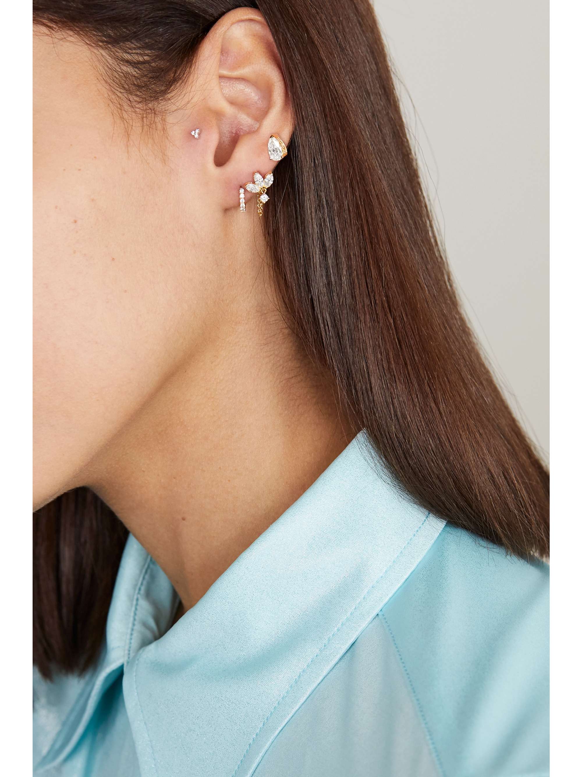 MARIA TASH Eternity 6.5mm 18-karat white gold diamond hoop earring