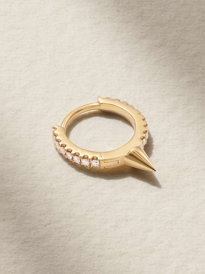 MARIA TASH Eternity 8mm 18-karat Gold Diamond Hoop Earring