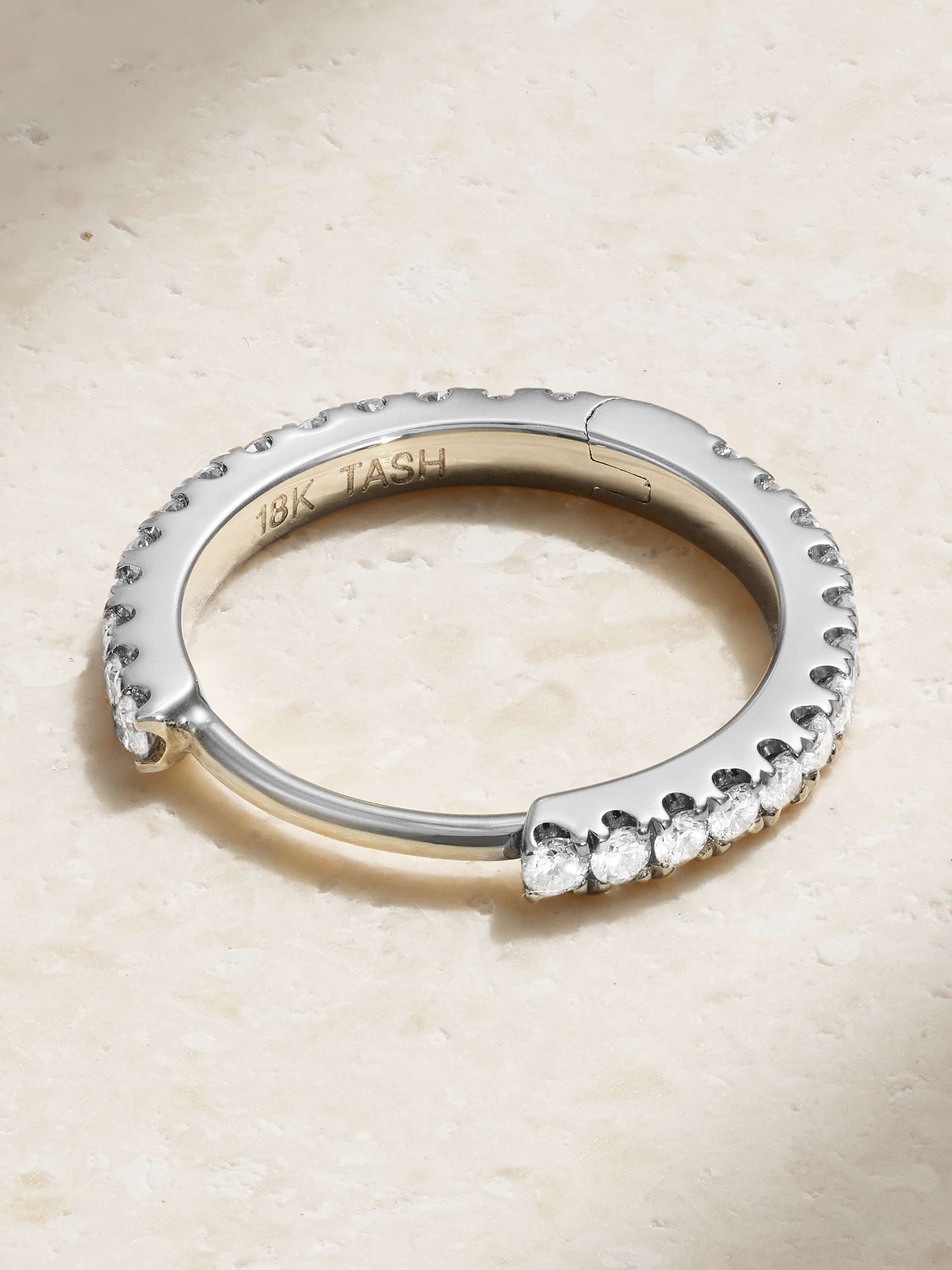 MARIA TASH Eternity 9.5mm 18-karat white gold diamond hoop earring