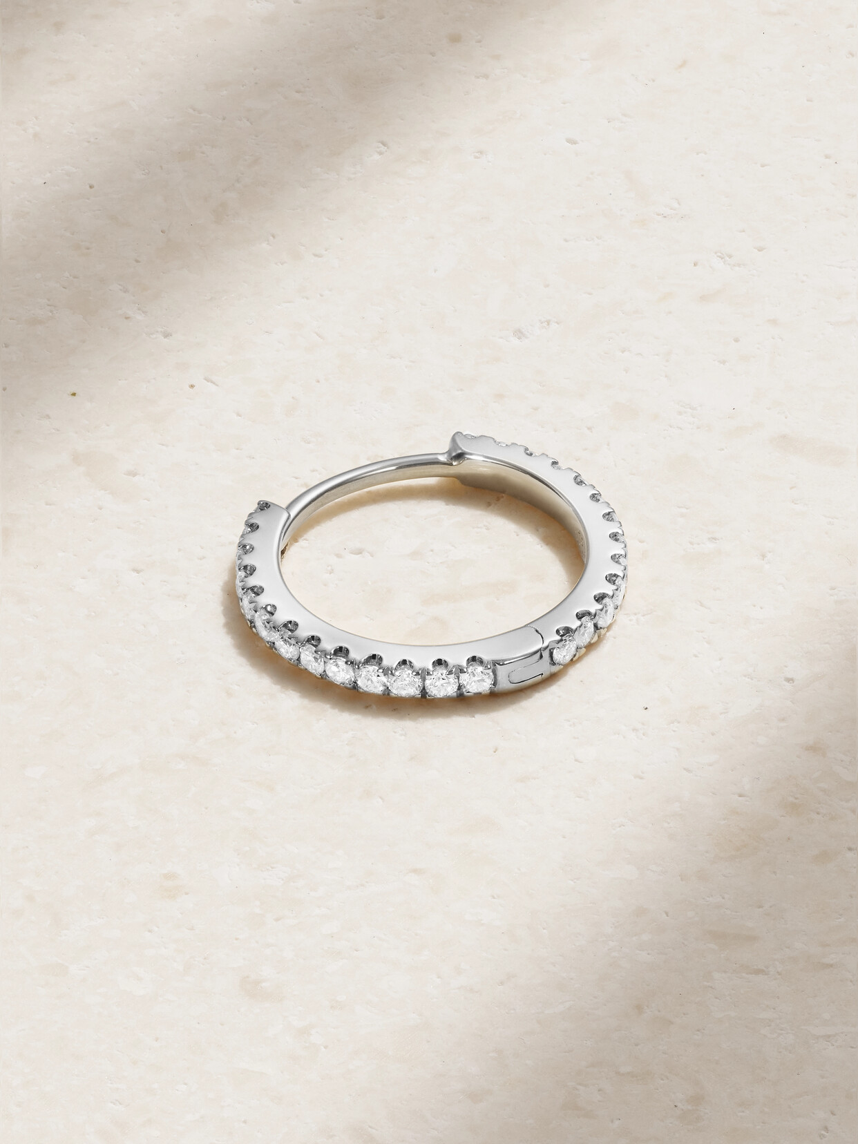 MARIA TASH - Eternity 9.5mm 18-karat White Gold Diamond Hoop Earring - One size