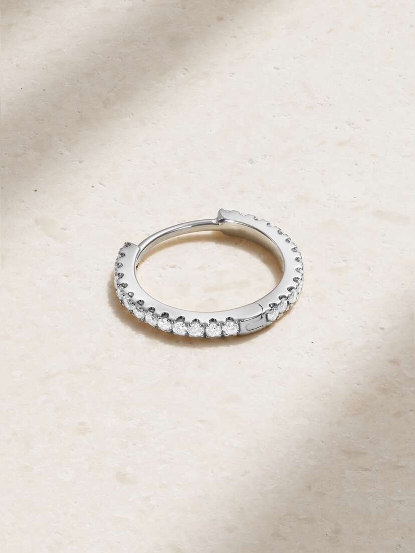 MARIA TASH Eternity 9.5mm 18-karat White Gold Diamond Hoop Earring