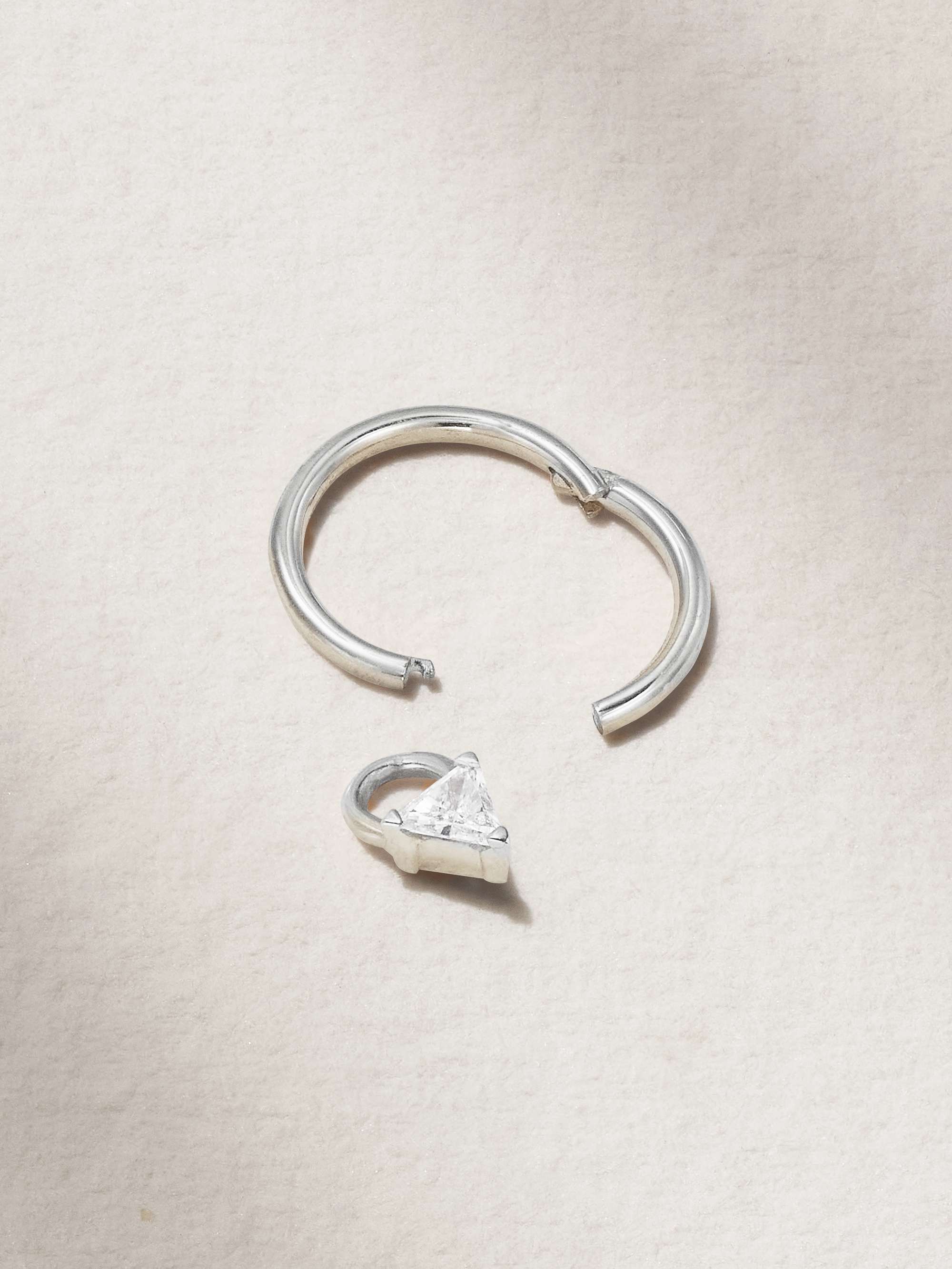 MARIA TASH 18-karat white gold diamond hoop earring