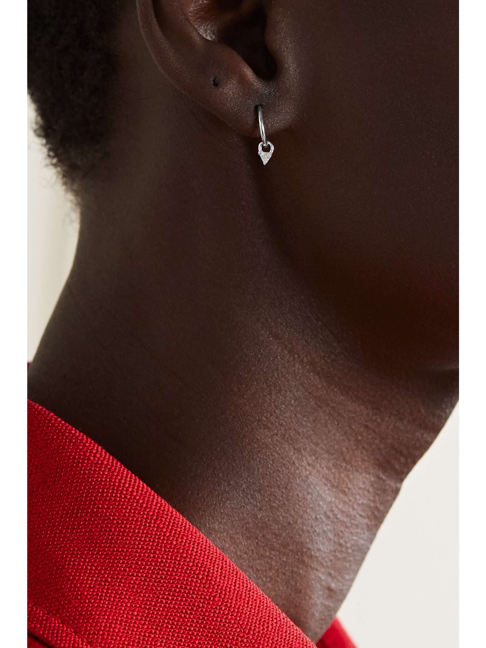 MARIA TASH 18-karat white gold diamond hoop earring